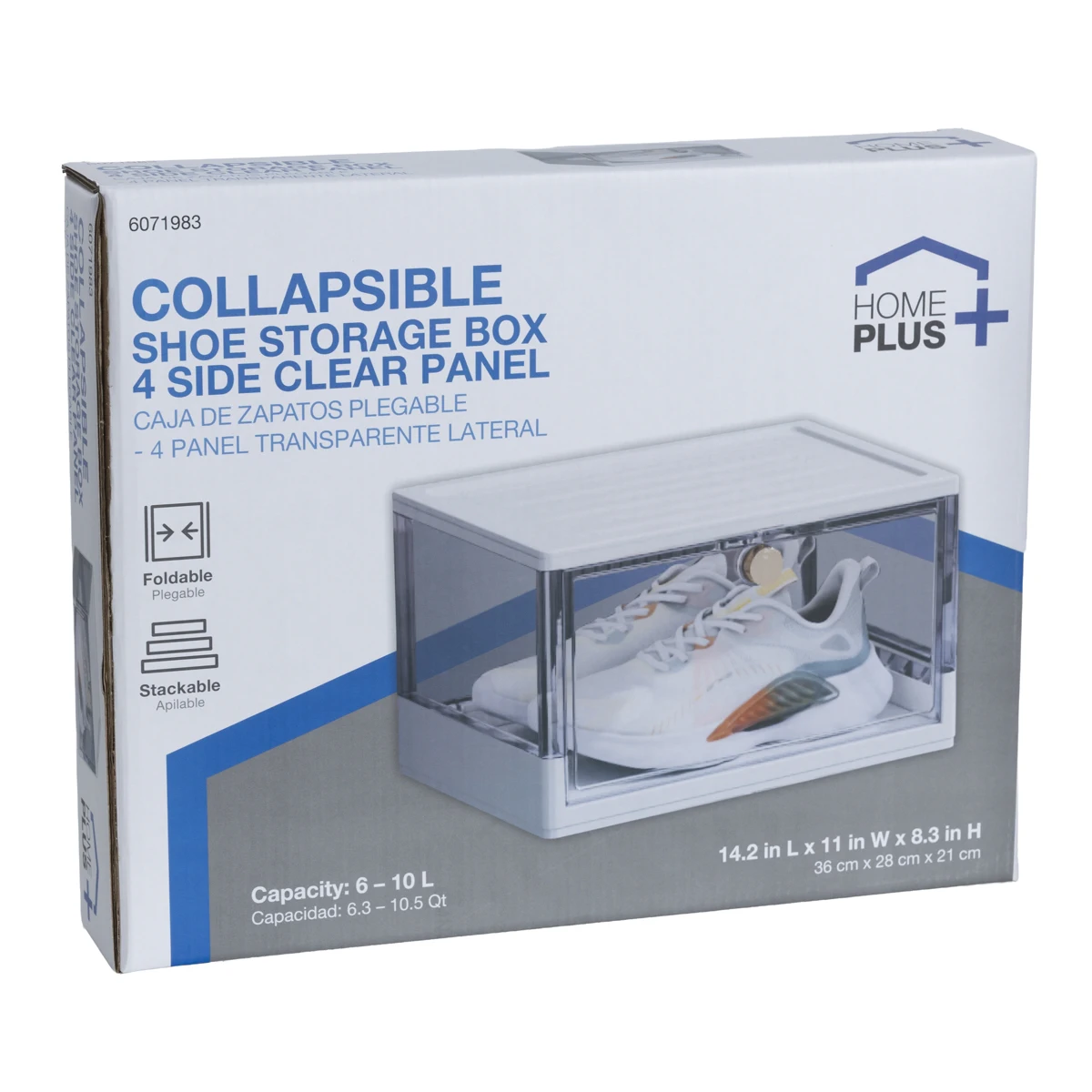 Foldable 4-Side Transparent Shoe Storage Box, T8005