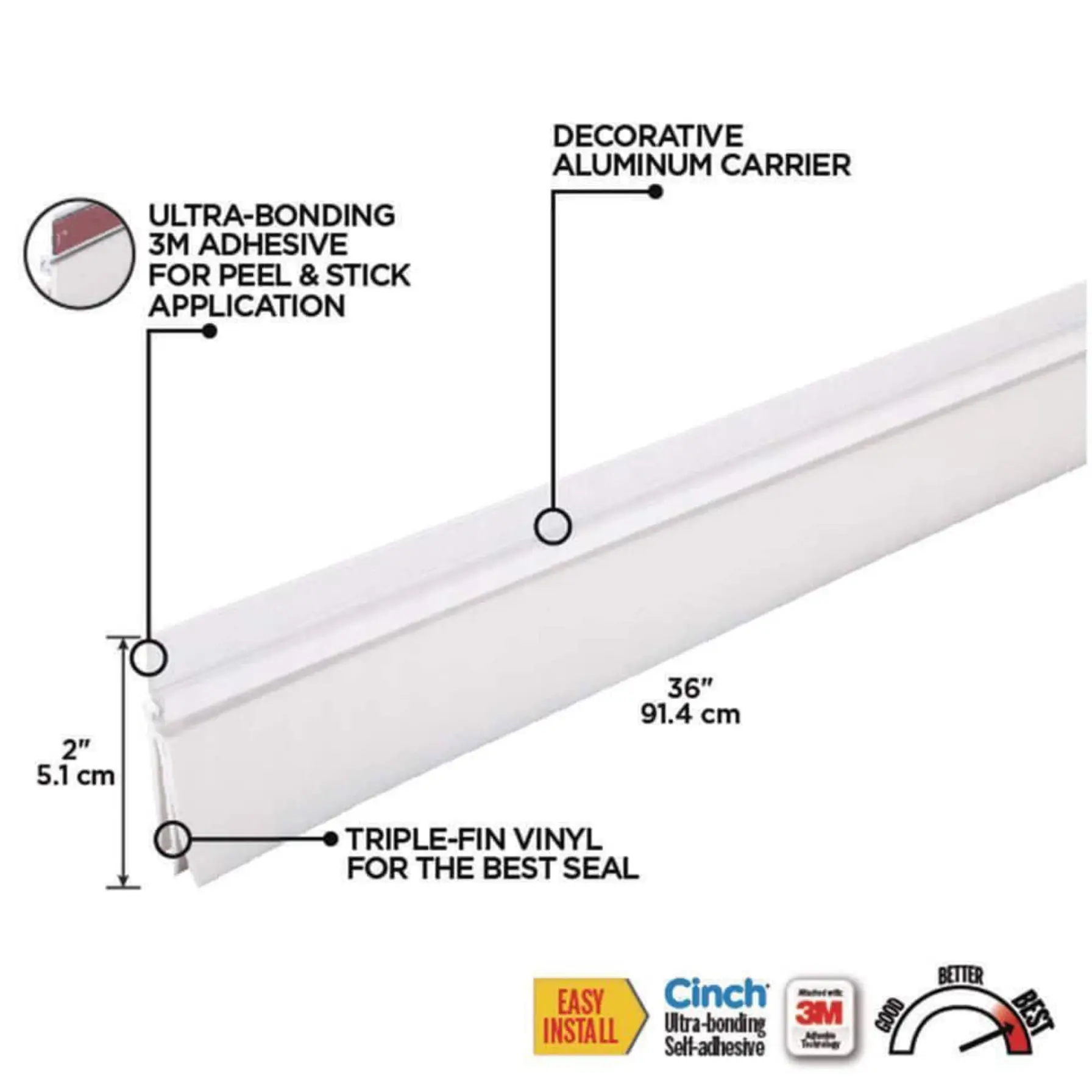 M-D Cinch Door Seal Bottom (91.44 cm)