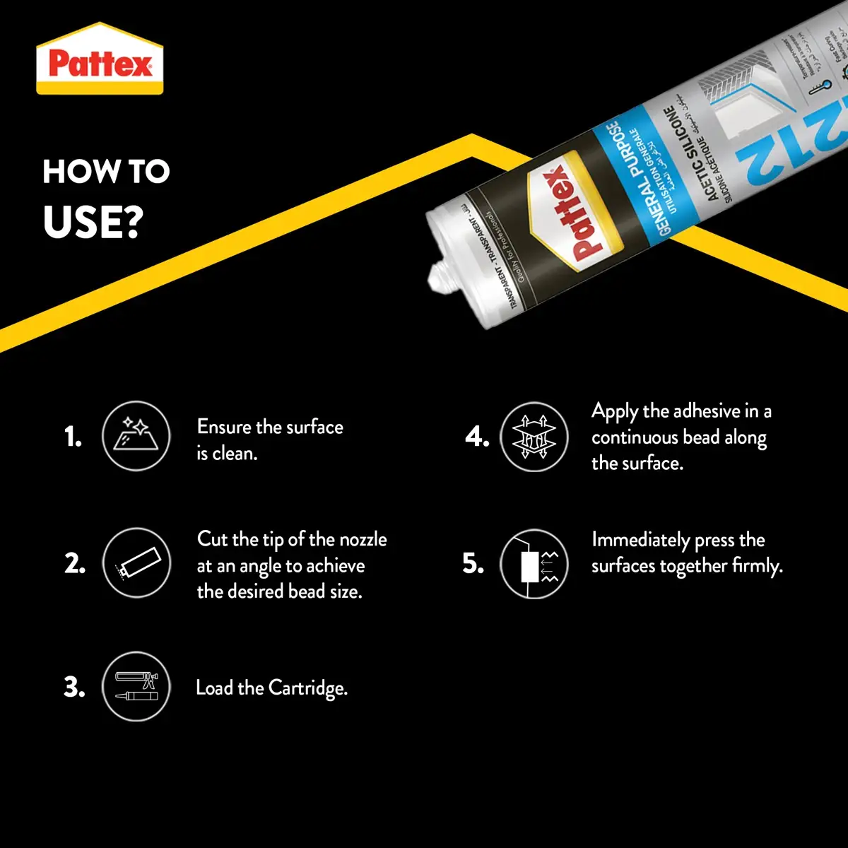 Pattex SL 212 General Purpose Silicone (Clear, 280 ml)