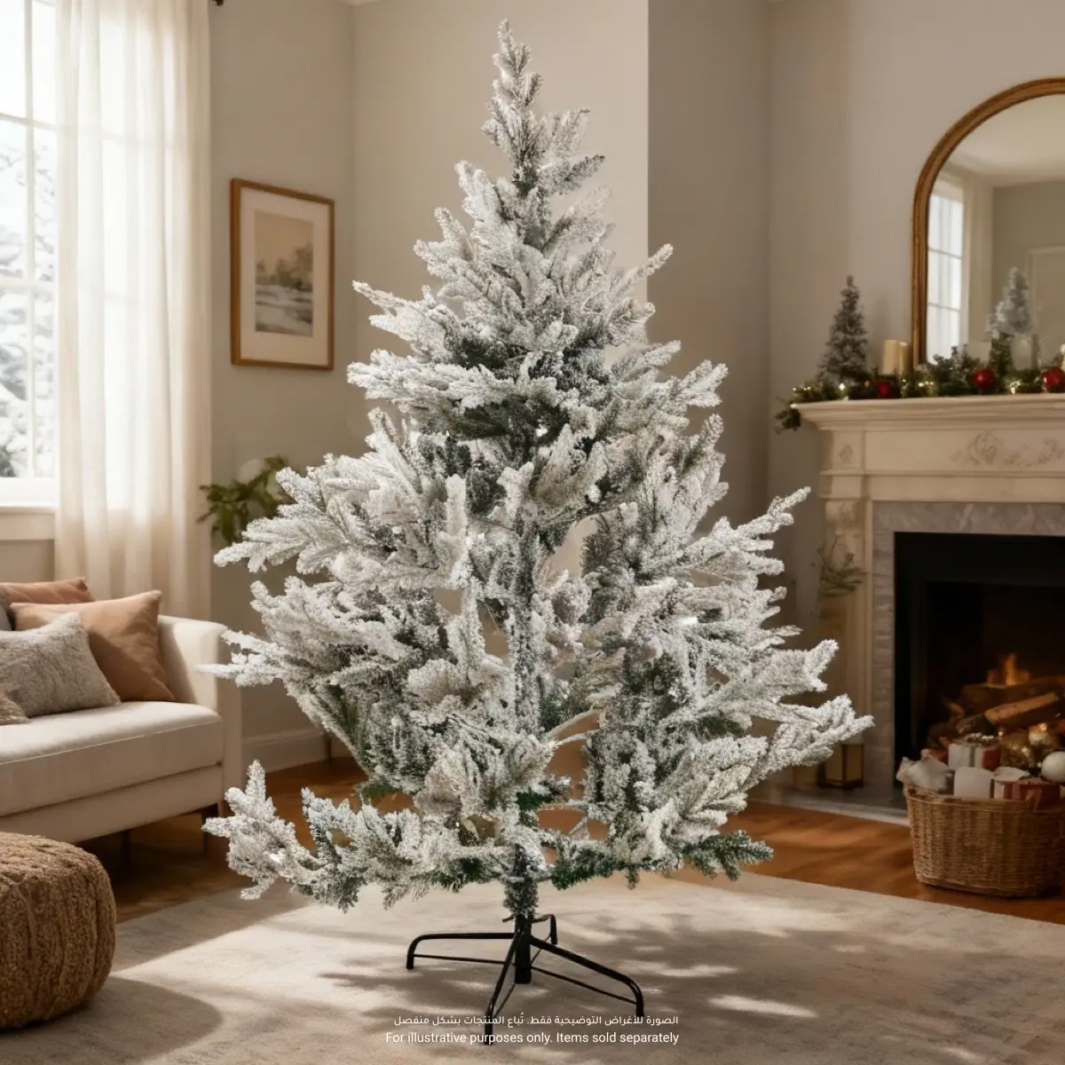 Feeric PVC Frosty Artificial Christmas Tree (147 x 180 cm)