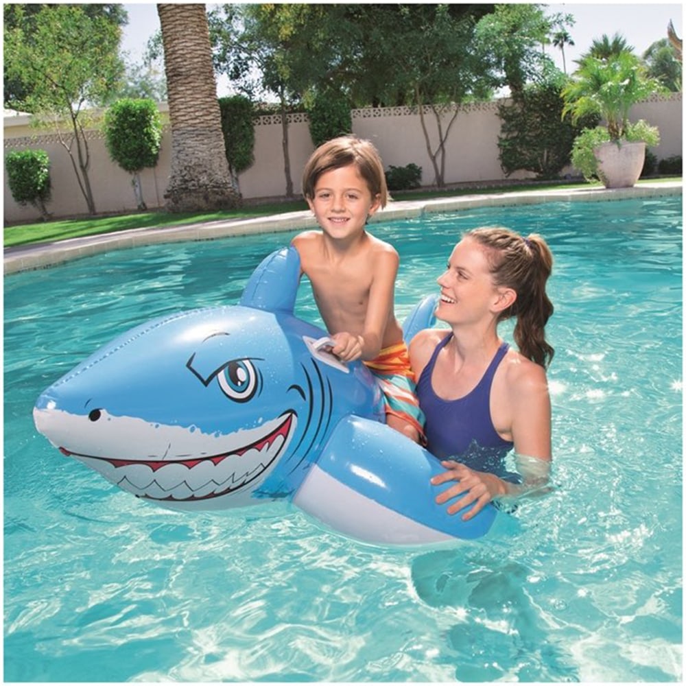 Bestway Great White Shark Rider (183 x 102 cm, Blue/White)