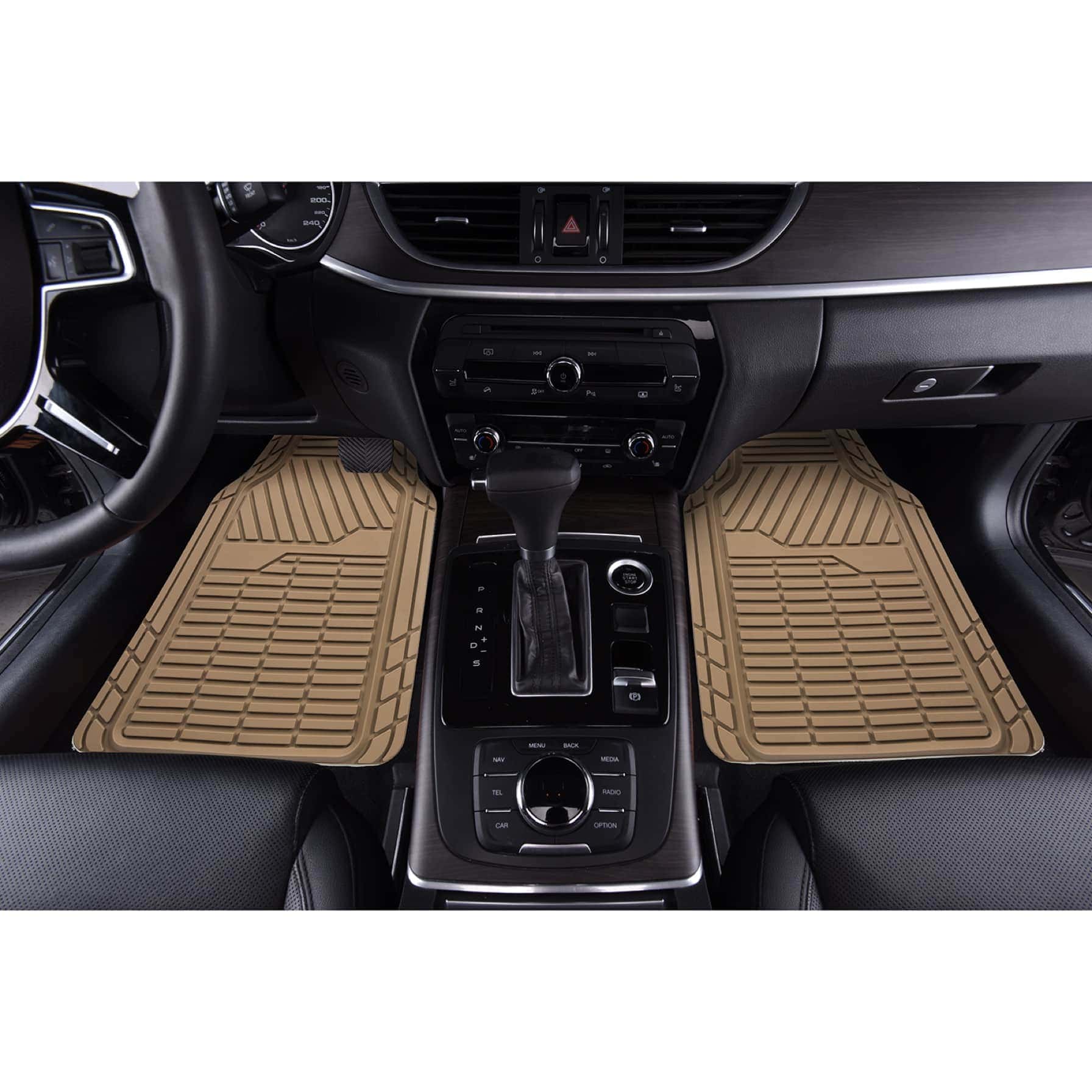 Ace PVC Car Floor Mat (Beige, 2 Pc.)