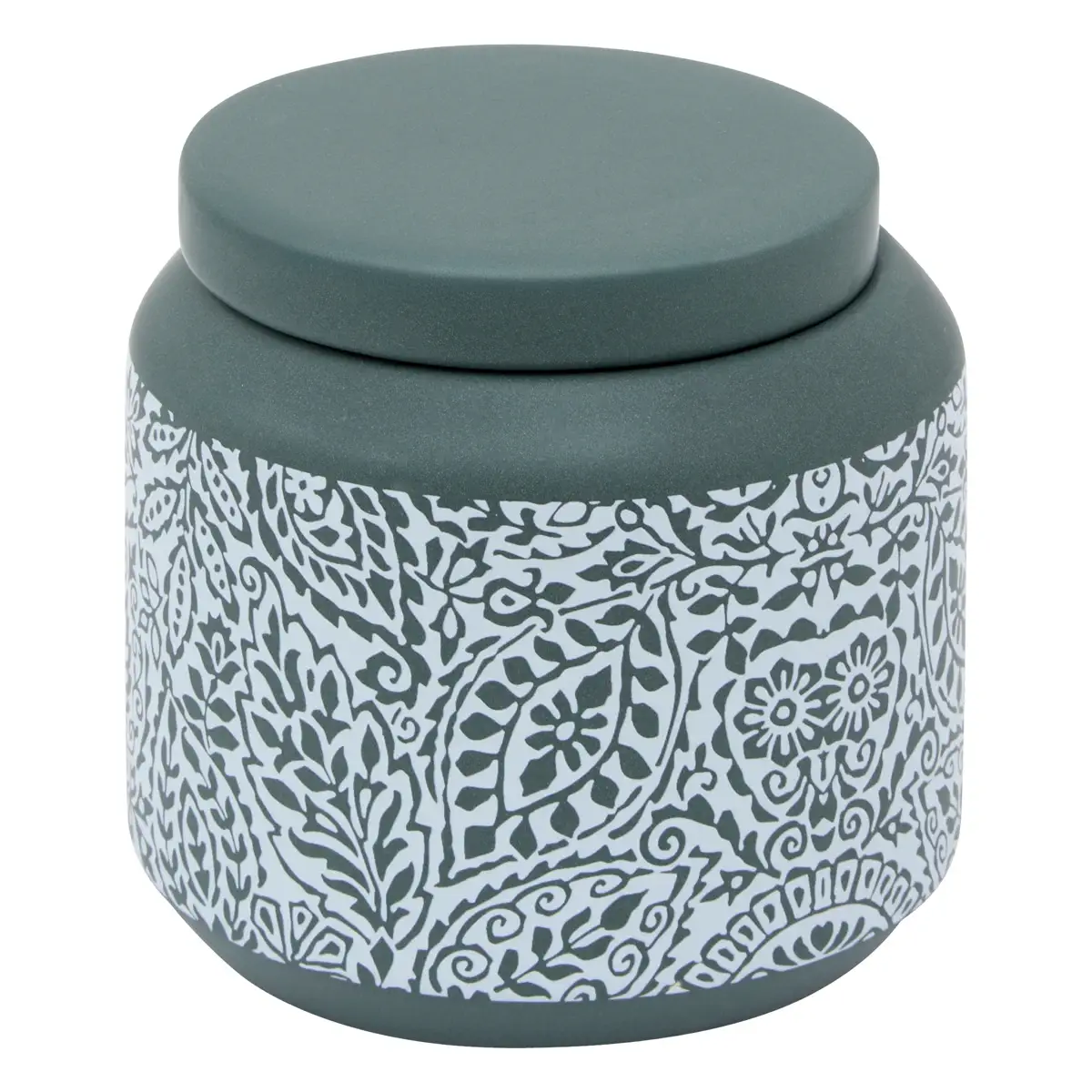 5Five Arboria Ceramic Cotton Jar (Green, Dia. 10 x 10.4 cm)