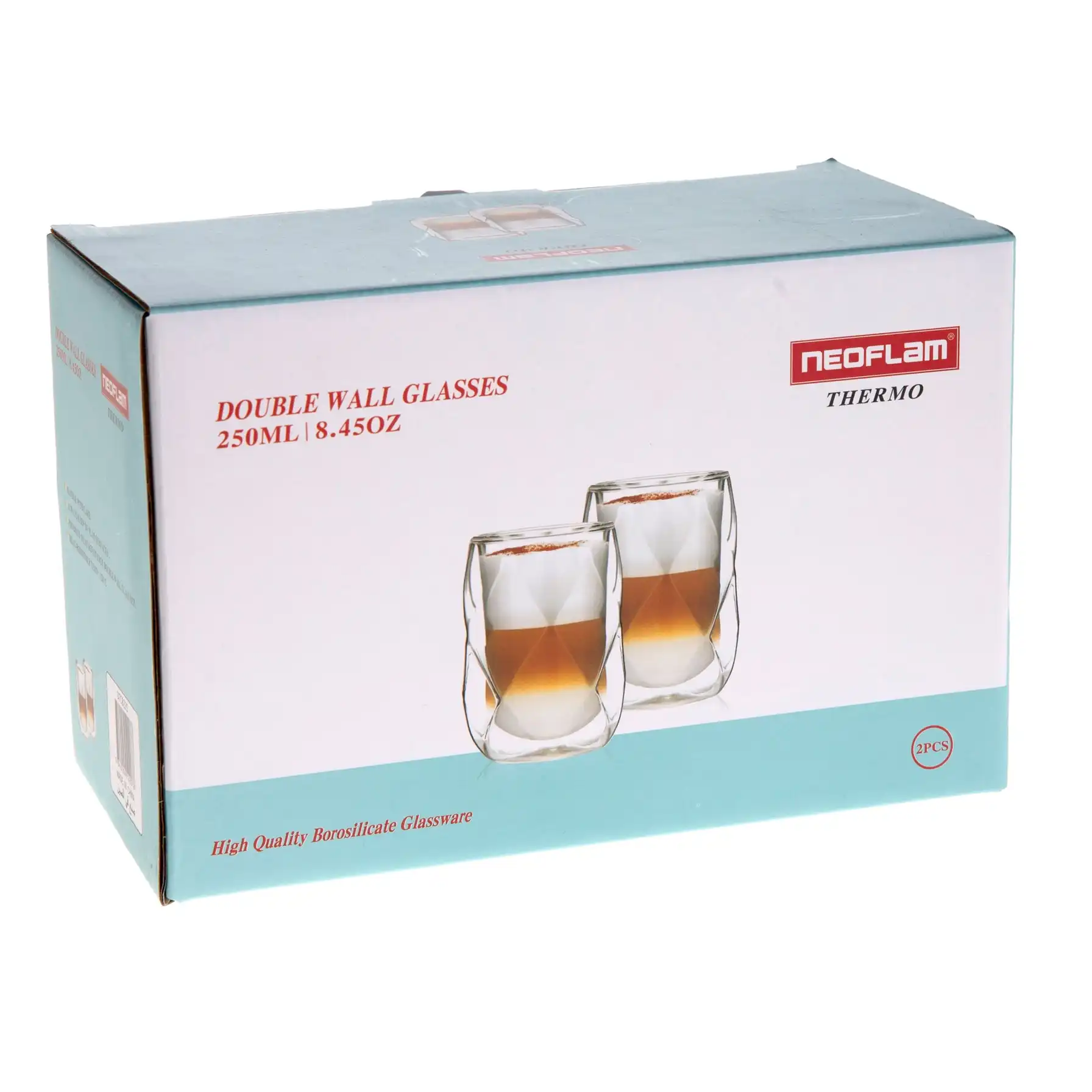 Neoflam Double Wall Borosilicate Glass Cup Set (2 Pc., 250 ml)