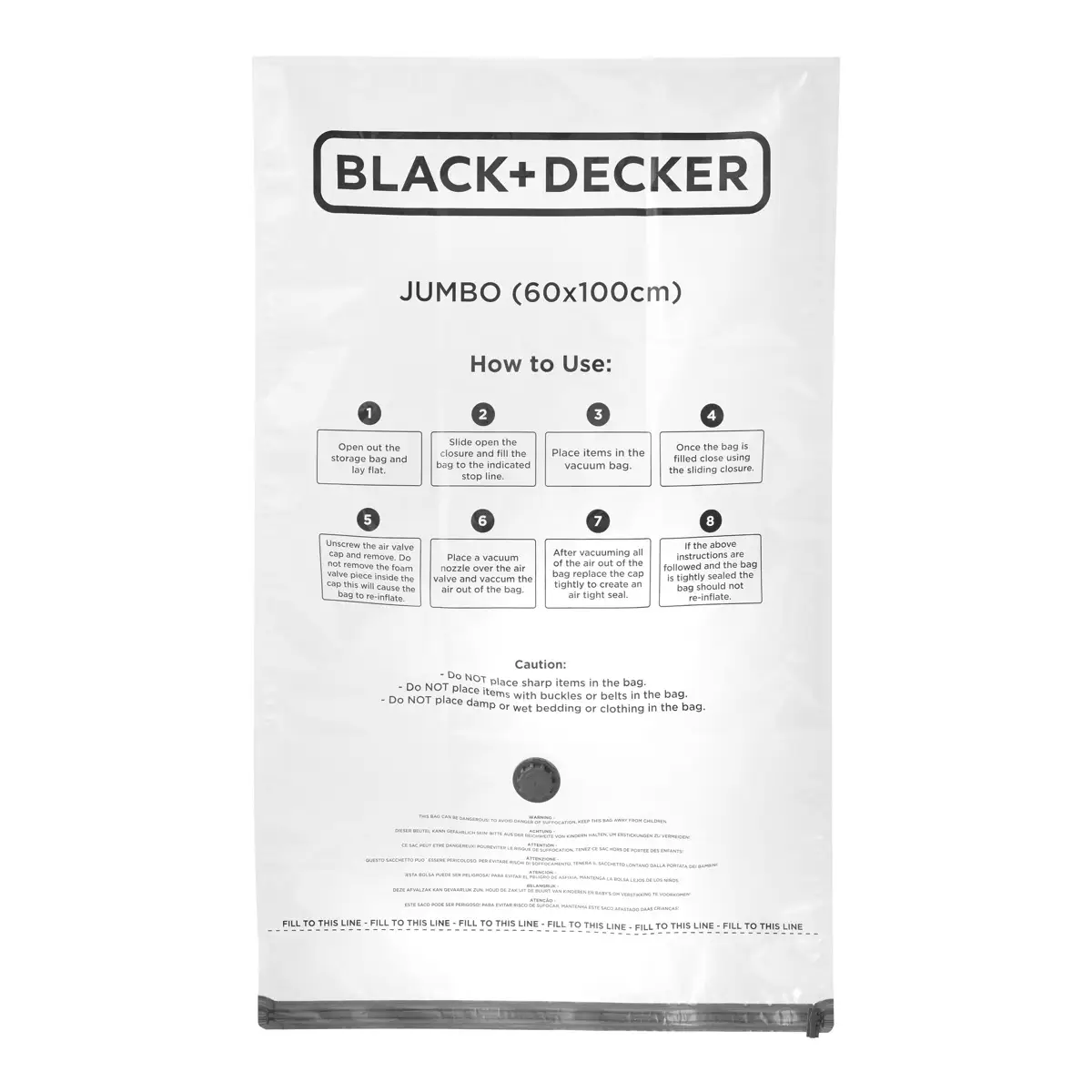 Black+Decker Vacuum Storage Bag Pack (60 x 100 cm, Extra Large, 3 Pc.)