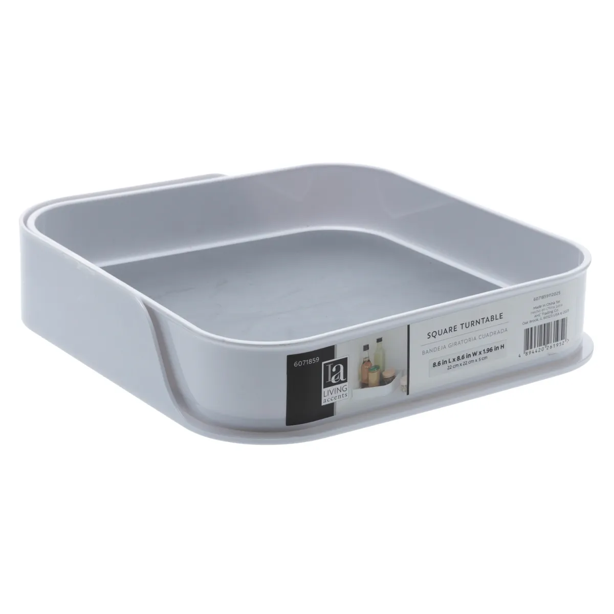 Living Accents Lazy Susan Square Turntable (22 x 22 x 4 cm)