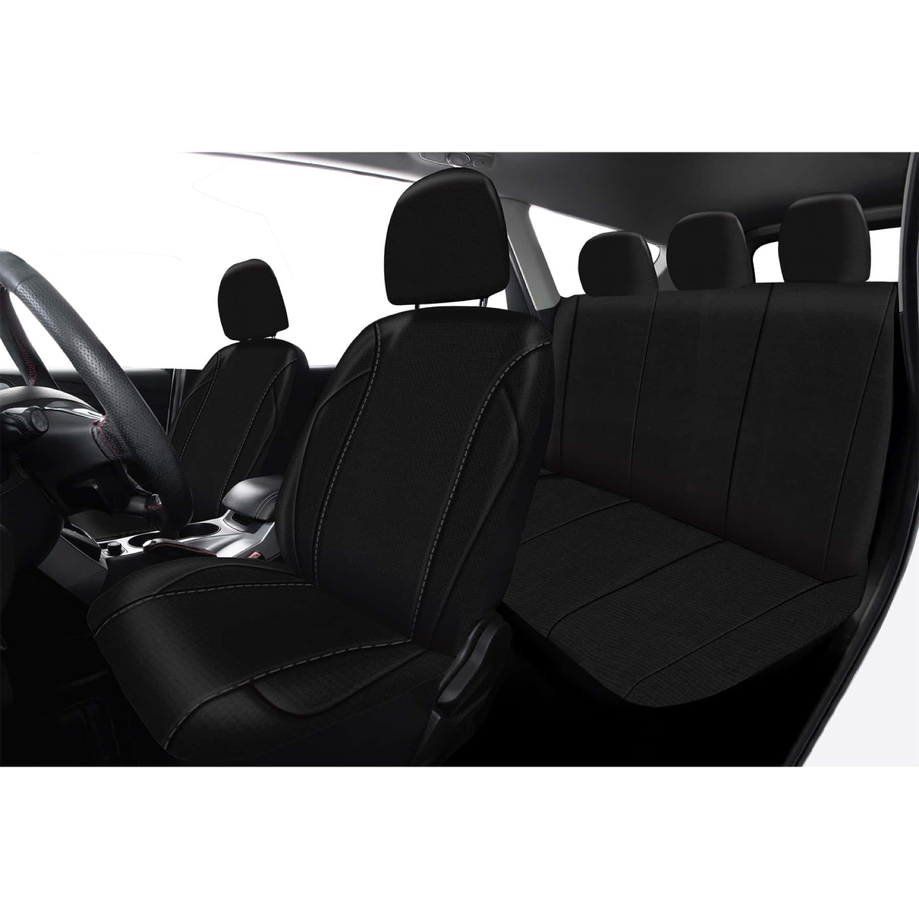 Ace Polyster Car Seat Cover (Black, 9 Pc.)