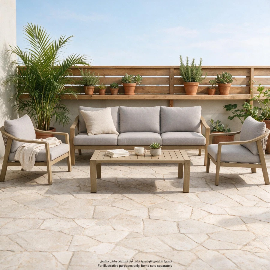 Linux 5-Seater Aluminum Sofa Set (78 x 207 x 72 cm)