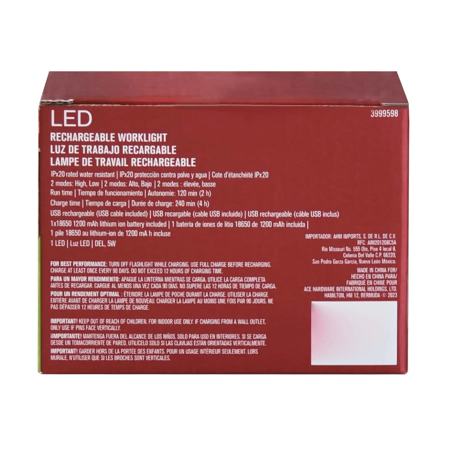 ACE Rechargeable LED Worklight (500 lm)