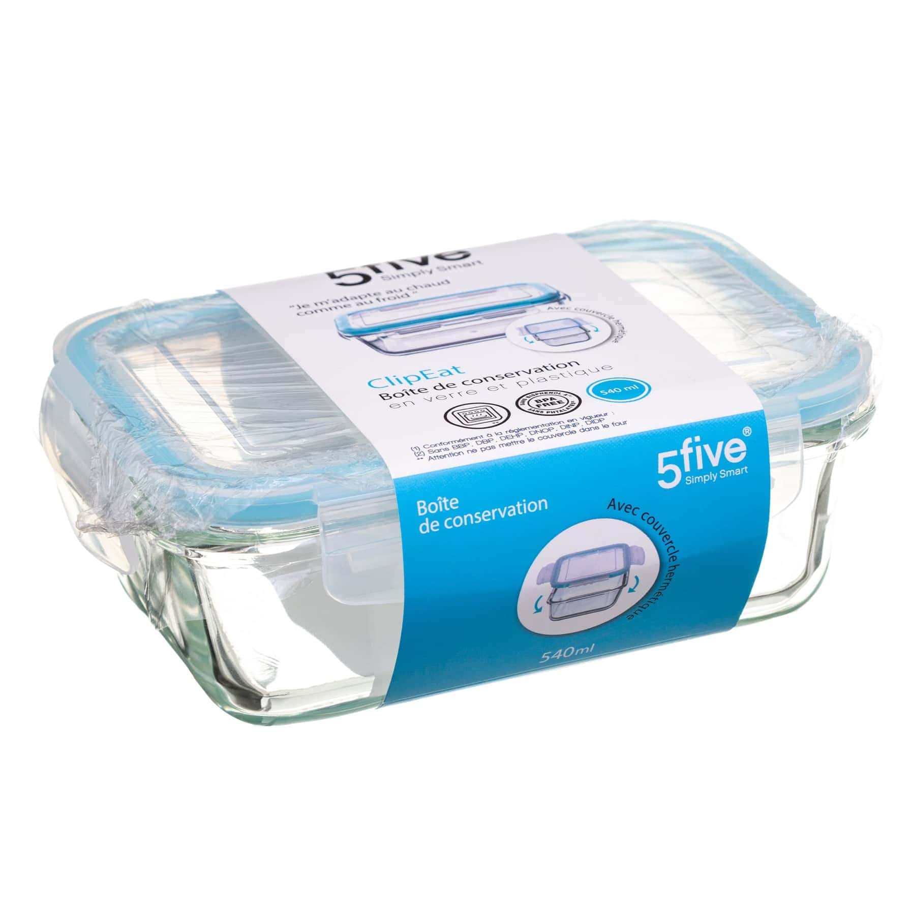 5Five Glass Rectangle Storage Box (540 ml)