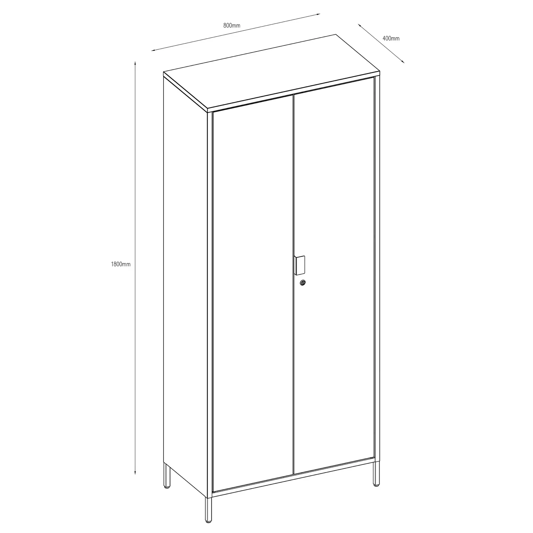 GoodHome Rand Metal Cabinet (40 x 80 x 180 cm)