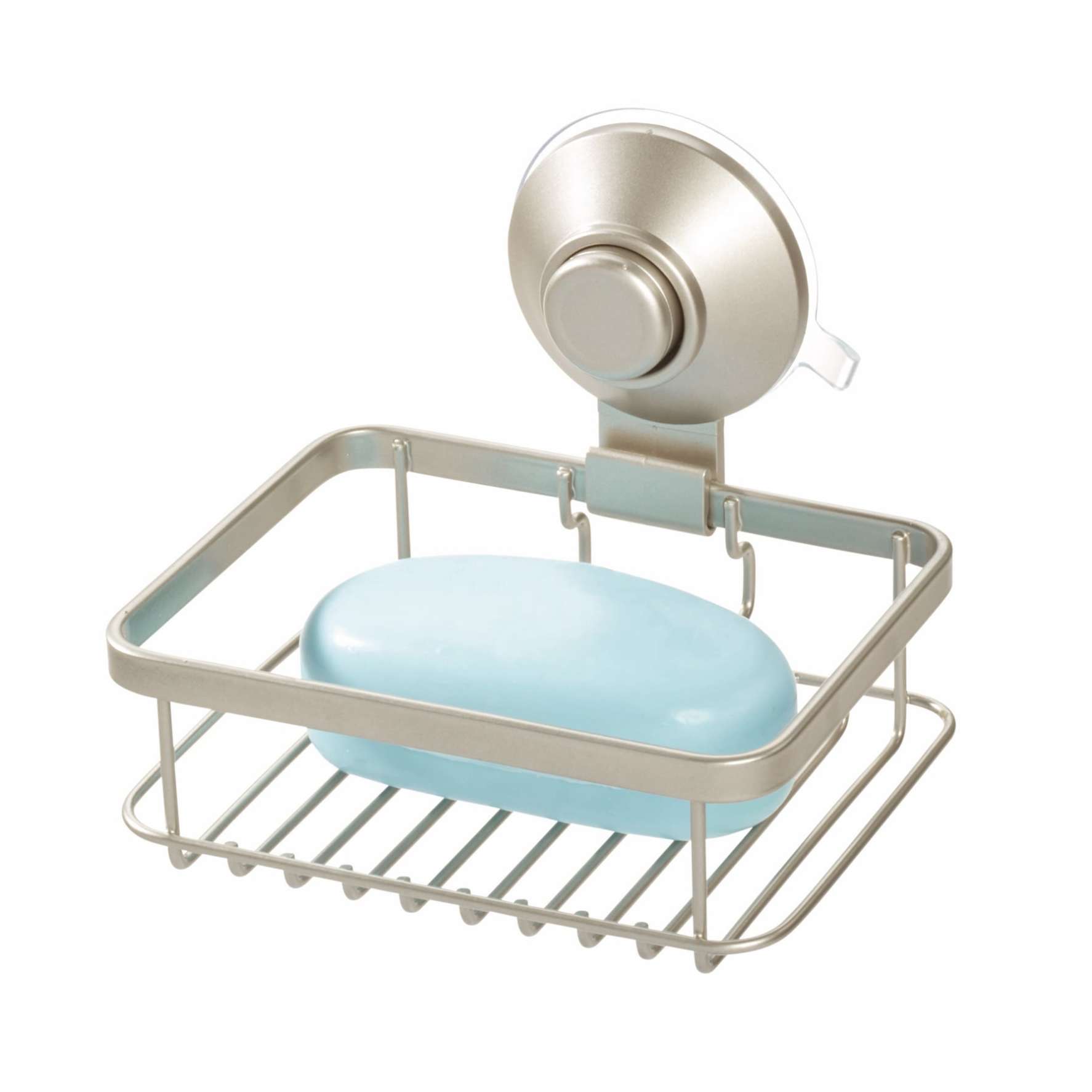 InterDesign Everett Push Lock Suction Soap Dish (13.21 x 10.8 x 11.87 cm)