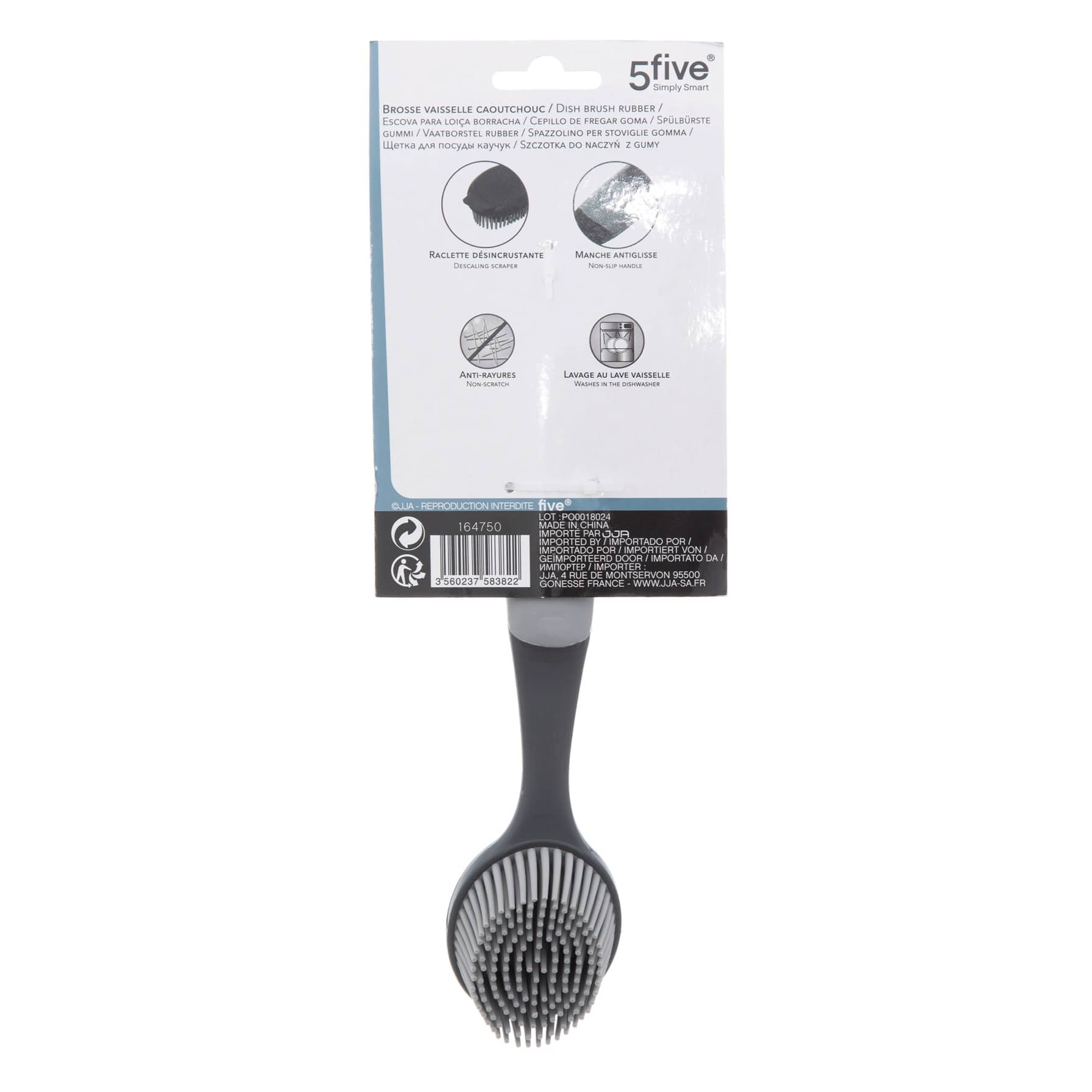 5Five Rubber Dish Brush (10 x 5.5 x 24 cm)