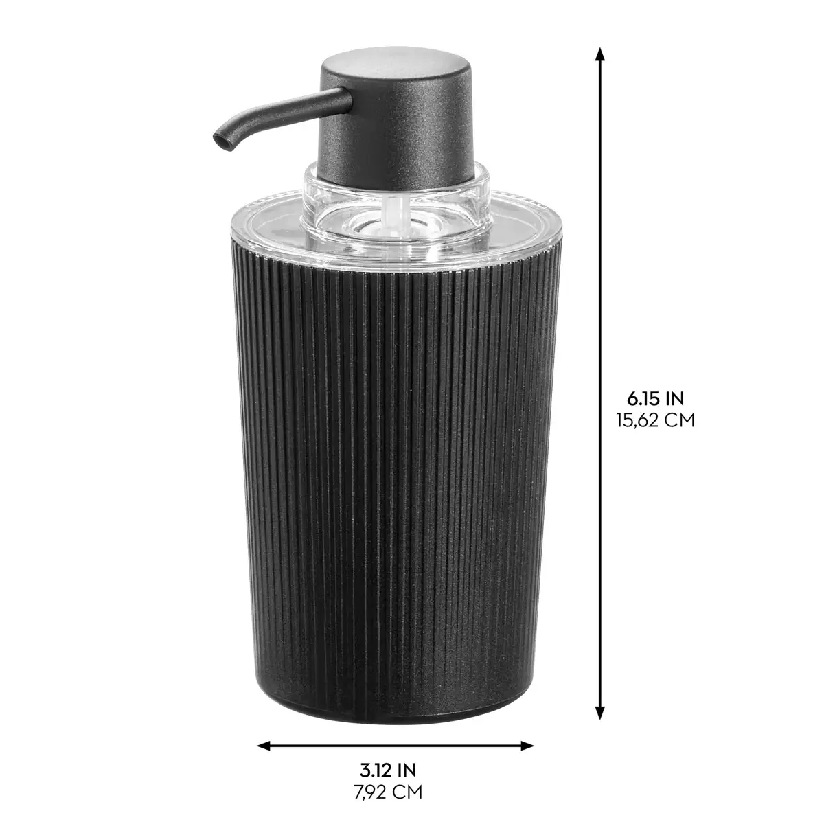 Interdesign Fluted Plastic Soap Dispenser (10 x 8 x 15.6 cm)