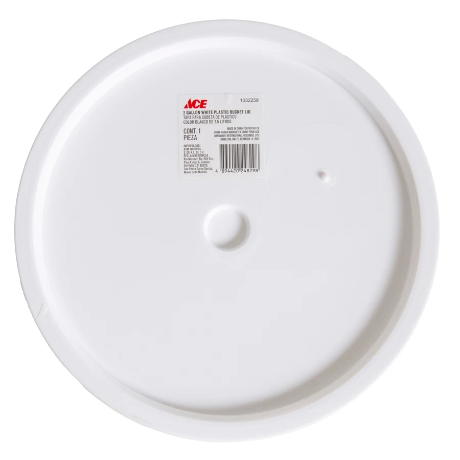 Ace 7.5-Liter Plastic Bucket Lid (White)