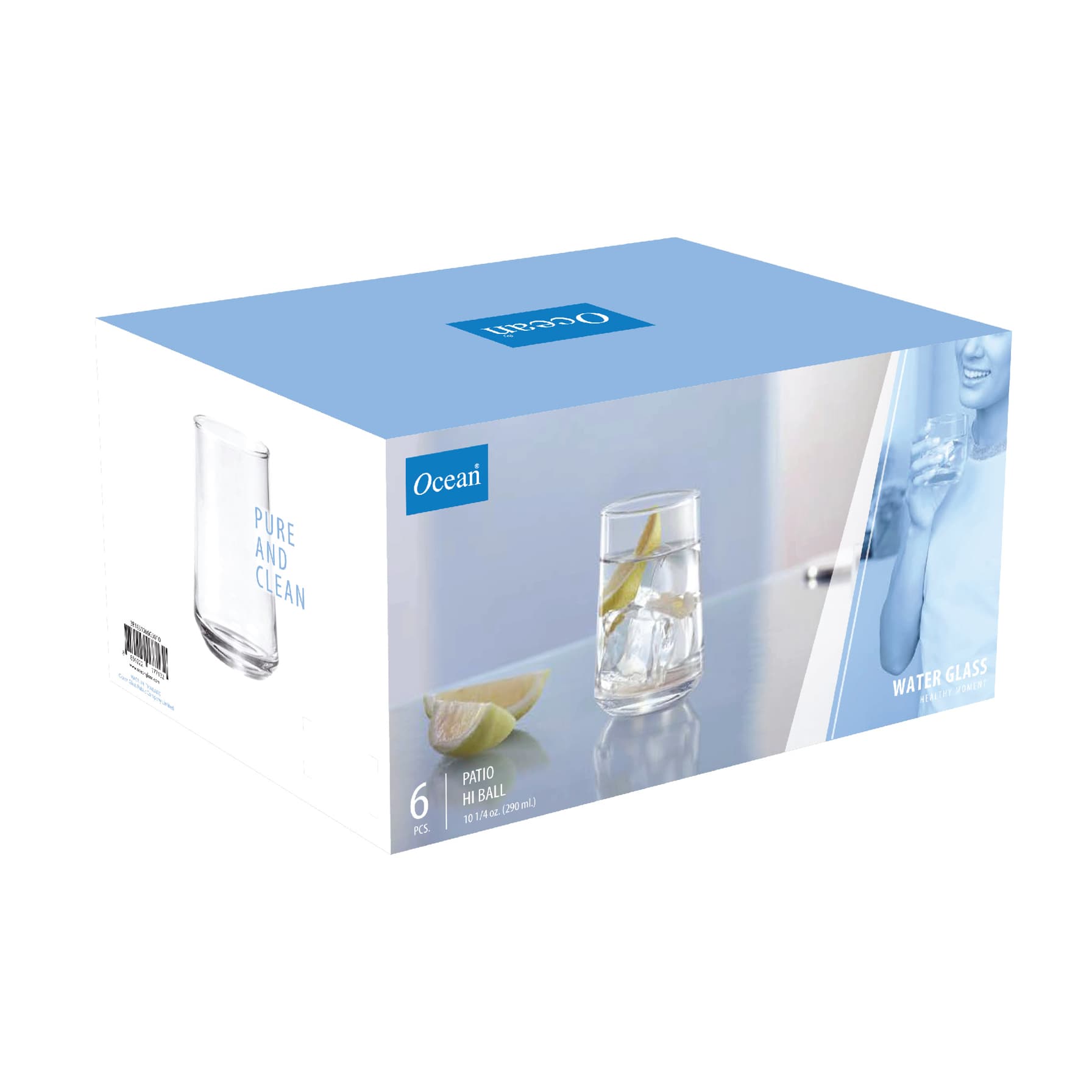 Ocean Patio Hi-Ball Iced Glass Beverage Set (290 ml, 6 pcs) 