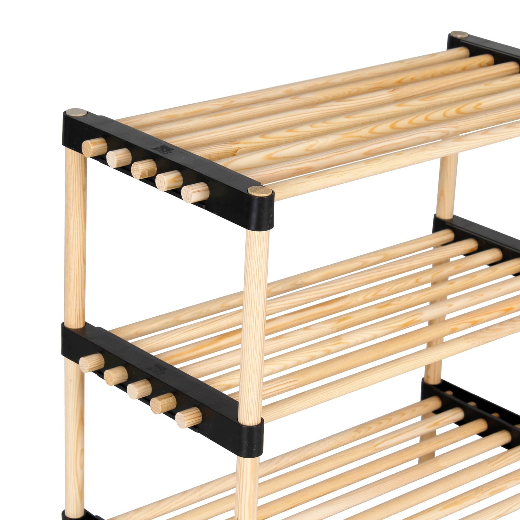 Seowood Pinewood Multi Purpose 3-Tier Modular Shelf (28 x 56 x 52 cm)