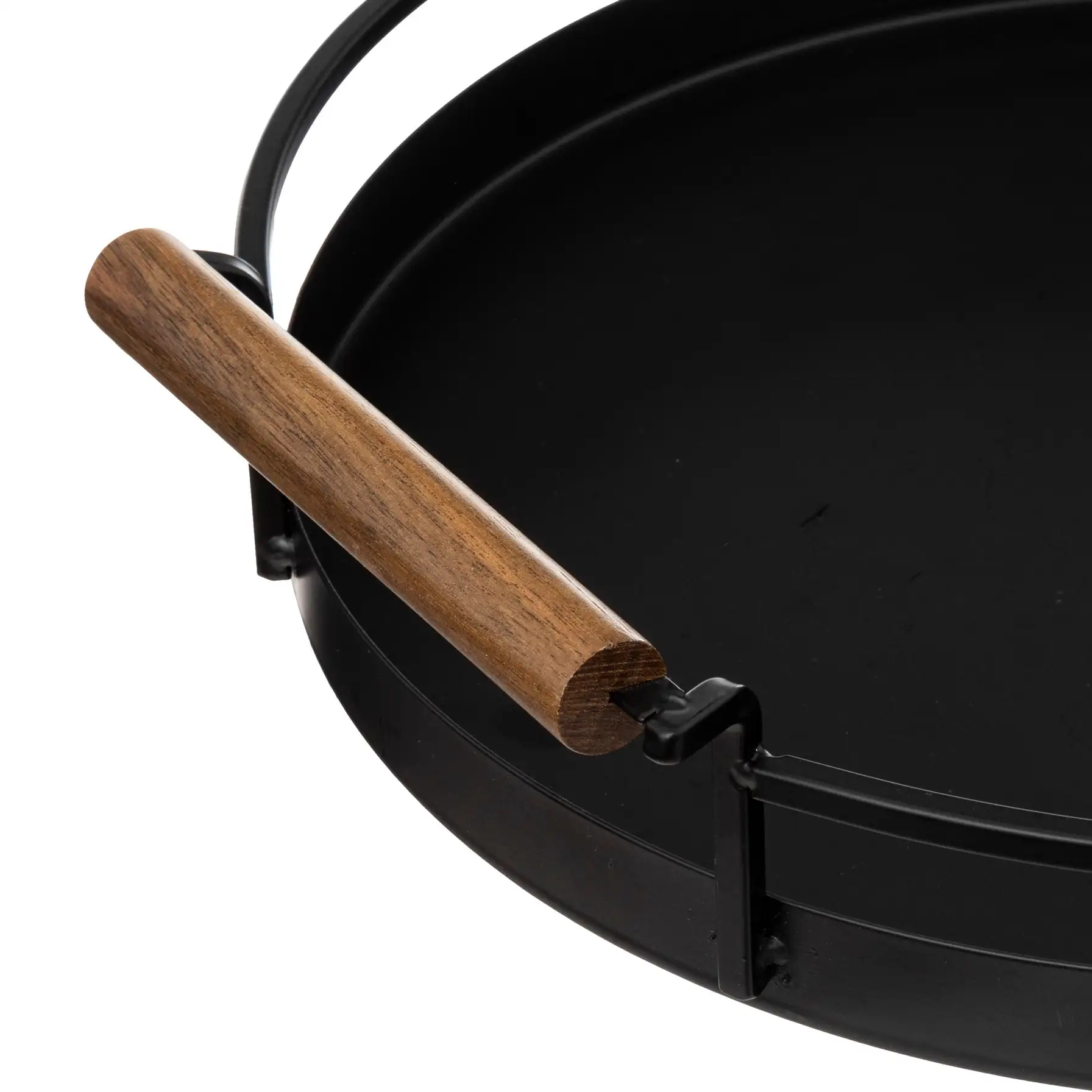 5Five Kord Round Steel Tray (39 x 36 x 8.5 cm, Black)