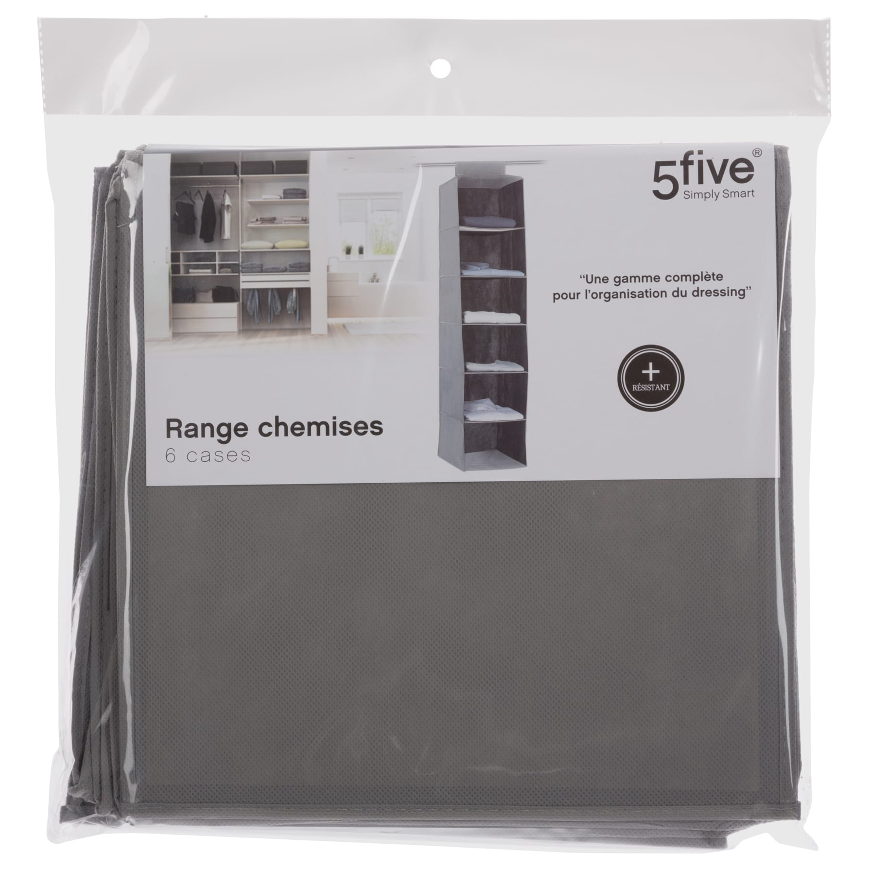 5five Polypropylene 6-Section Shirt Storage (30 x 30 x 120 cm)