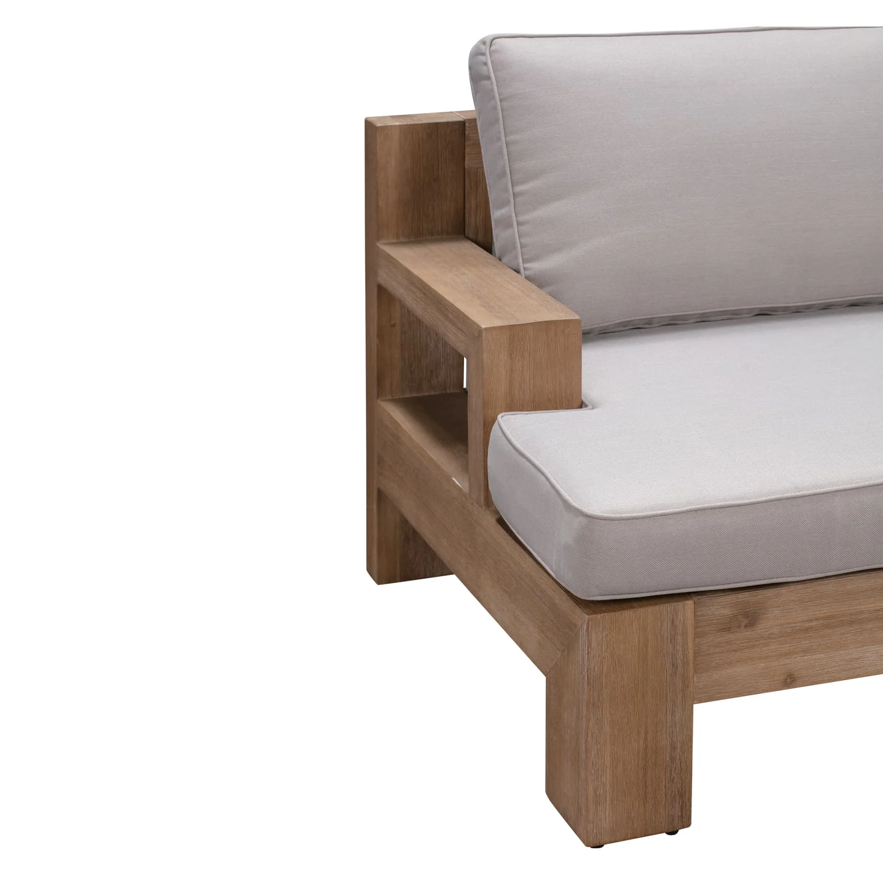 Joshua 3-Seater Acacia Wood Sofa W/Cushion (256 x 80 x 64 cm)