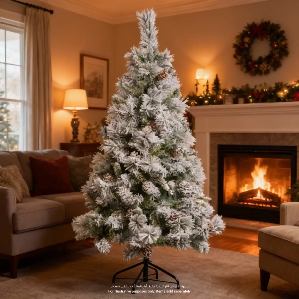 Feeric Minnesota Artificial Flocked Festive Tree (80 x 150 cm)