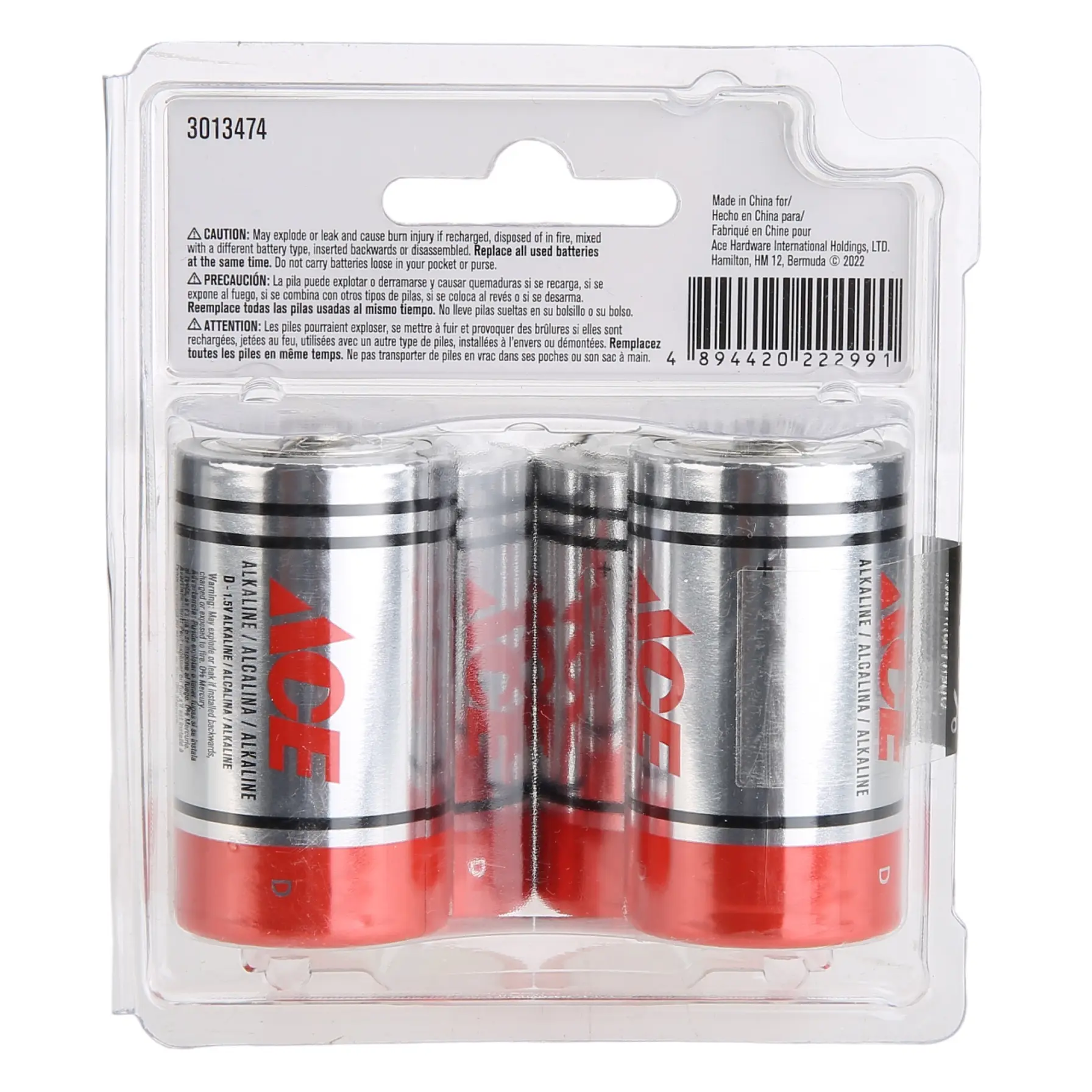 ACE D Alkaline Battery Pack (4 Pc.)