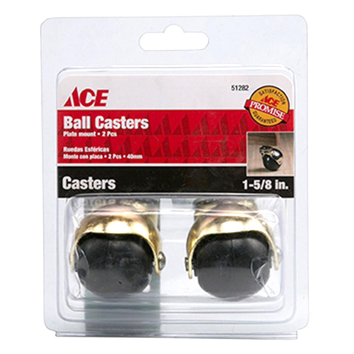 ACE Ball Caster with Plate Mount (40 mm, Pack of 2)