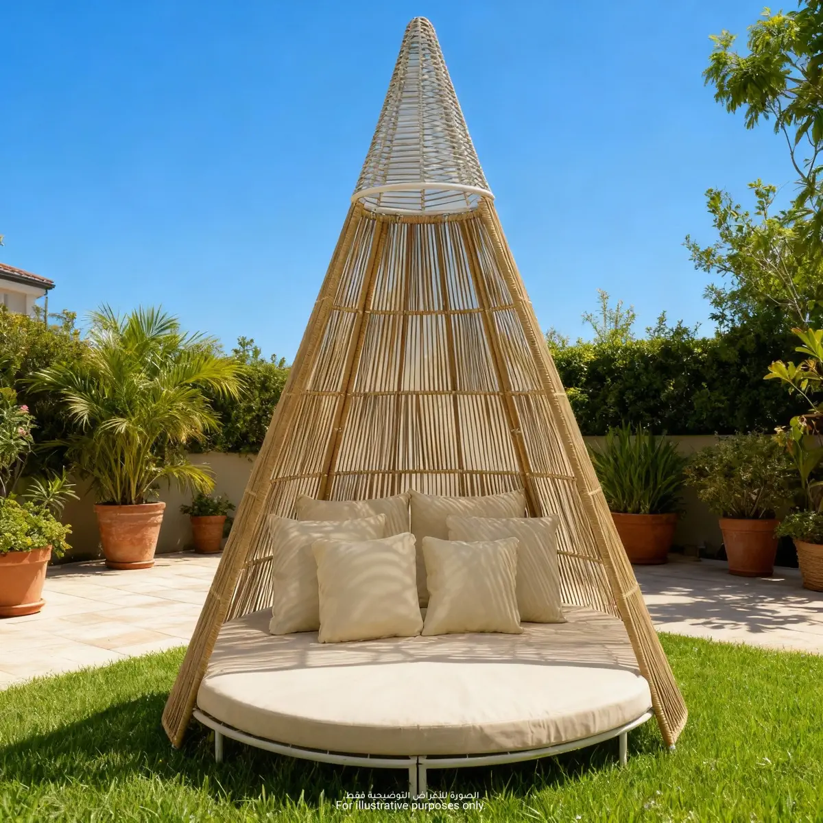 Havana Large Round Wicker Bed (205 x 211.5 x 301 cm)