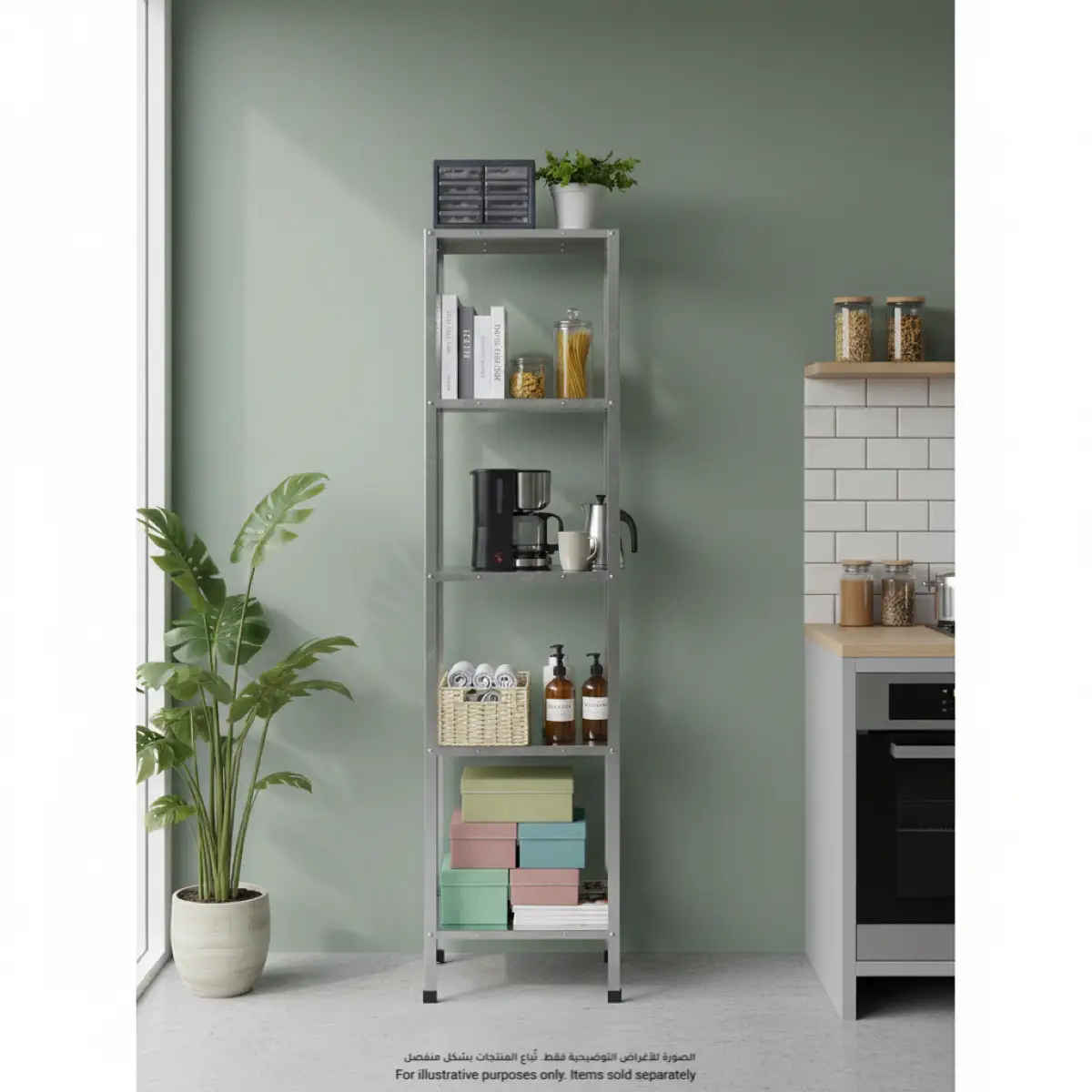 Galvanized Bolt Steel Shelf (5 Layer, 40 x 27 x 183 cm)