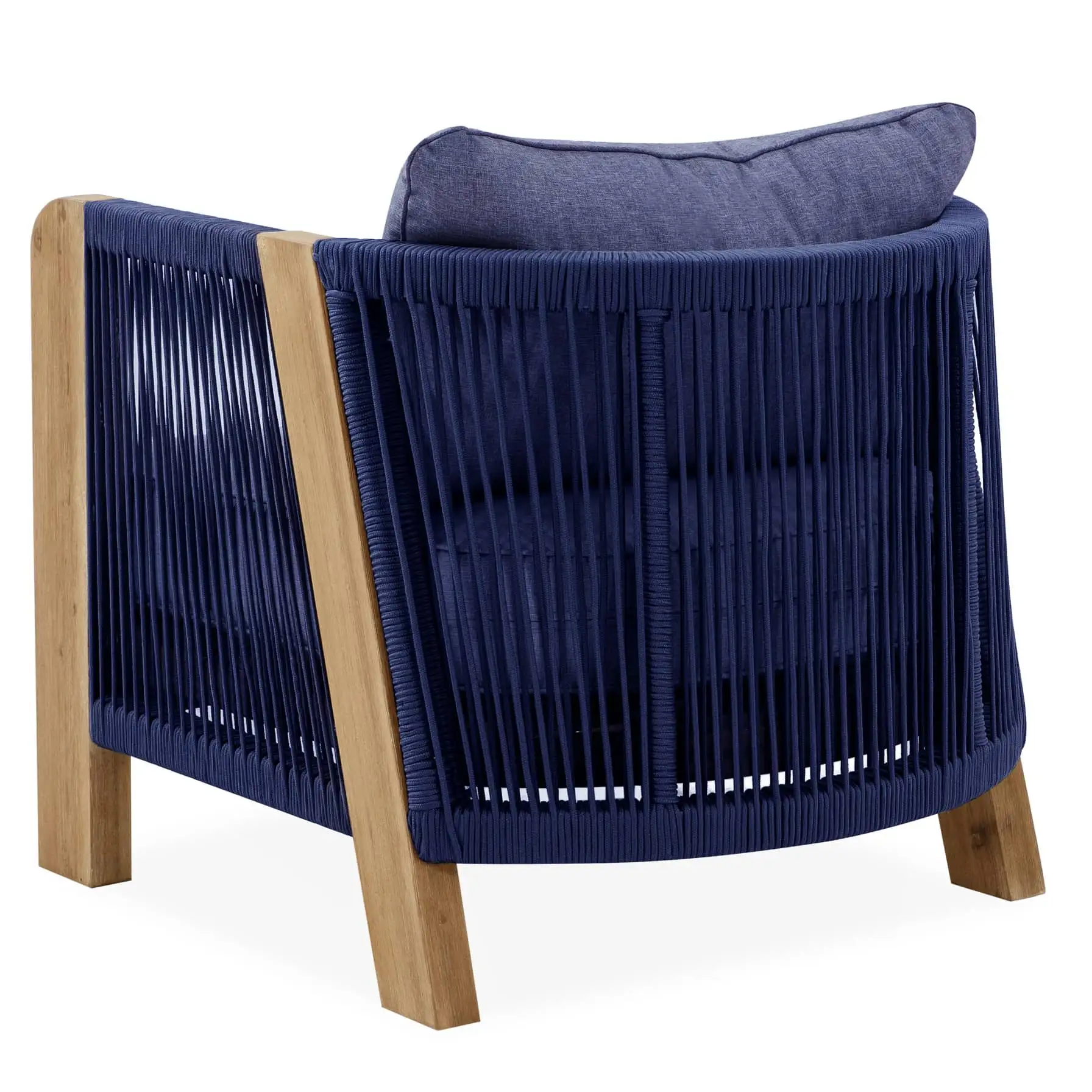 Almeria 1-Seater Acacia Rope Sofa W/Seat Cushion & Pillow (85 x 75 x 70 cm)