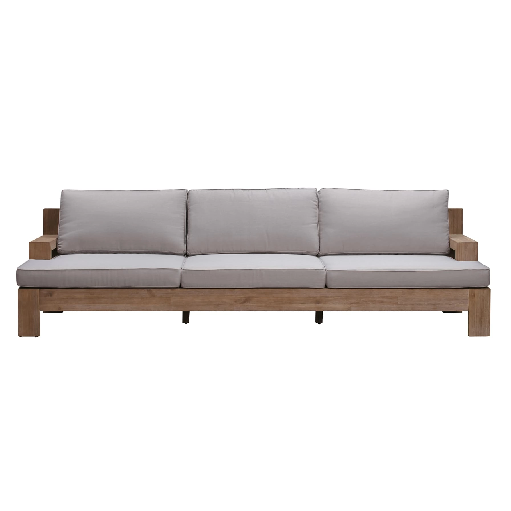 Joshua 3-Seater Acacia Wood Sofa W/Cushion (256 x 80 x 64 cm)