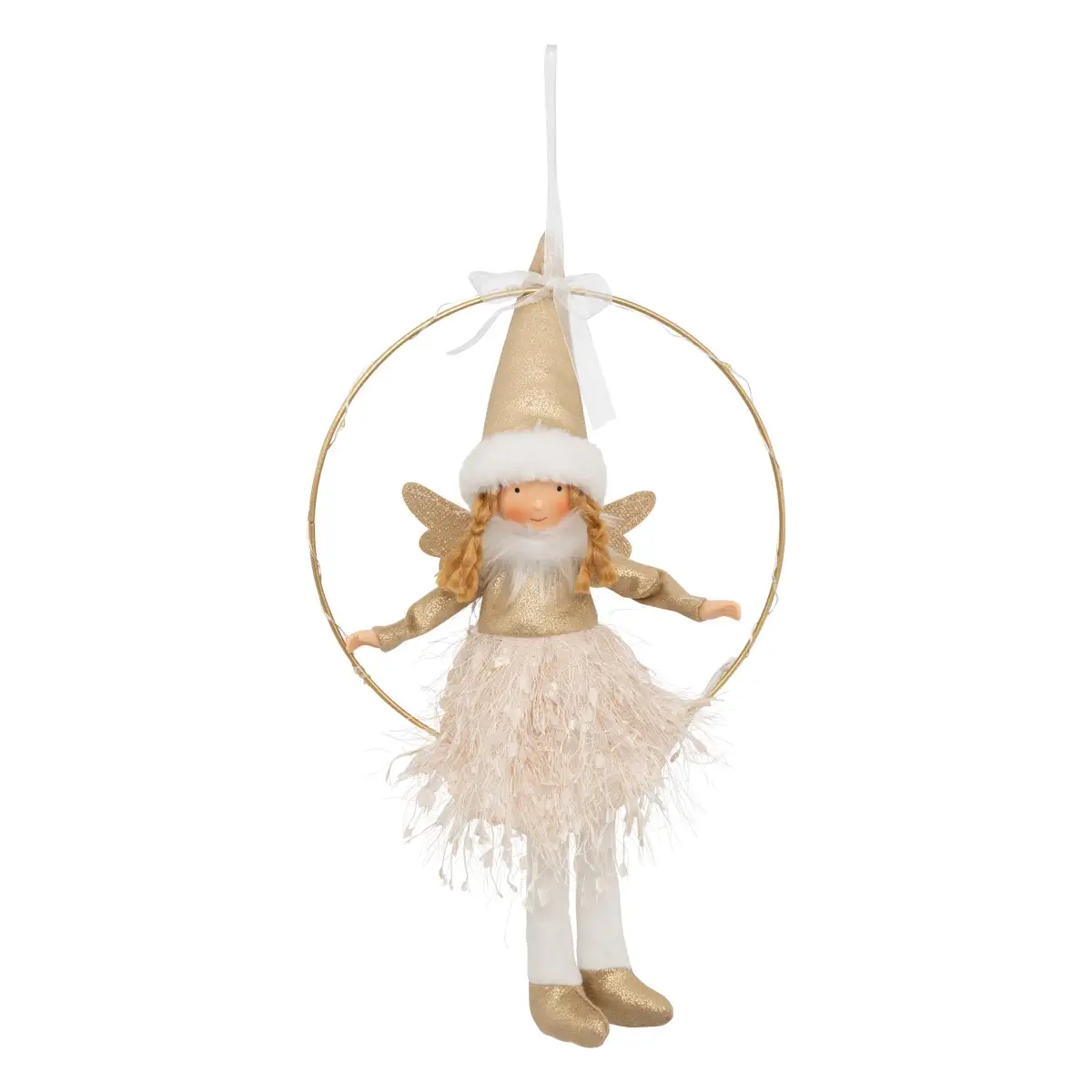 LED Hanging Gold Fairy (Gold, L 32 cm)