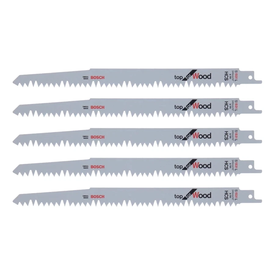 Bosch Sabre Saw Blade for Wood Pack (190 mm, 5 Pc.)