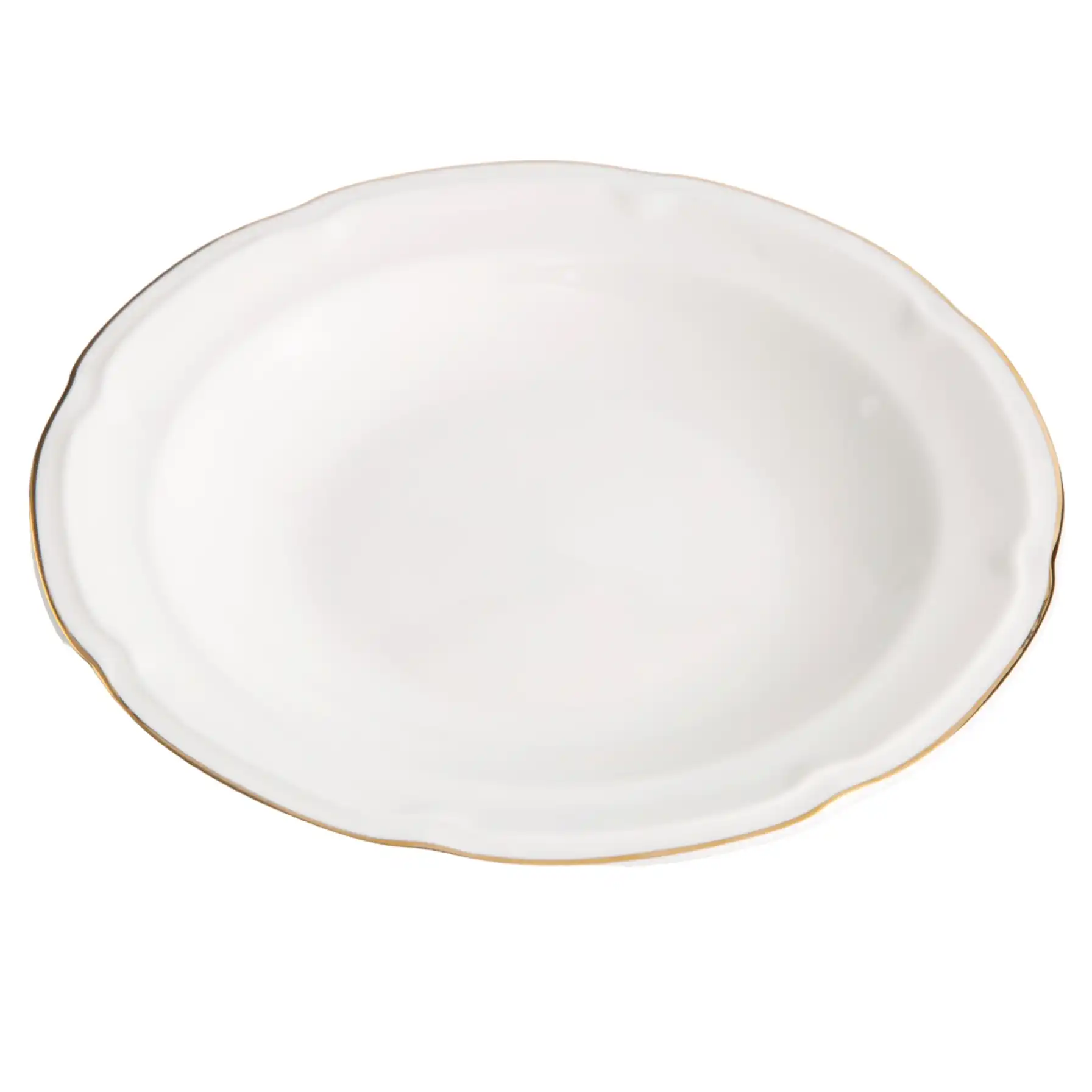 Orchid Earl Embossed New Bone China Soup Plate (22 x 2 cm, White)