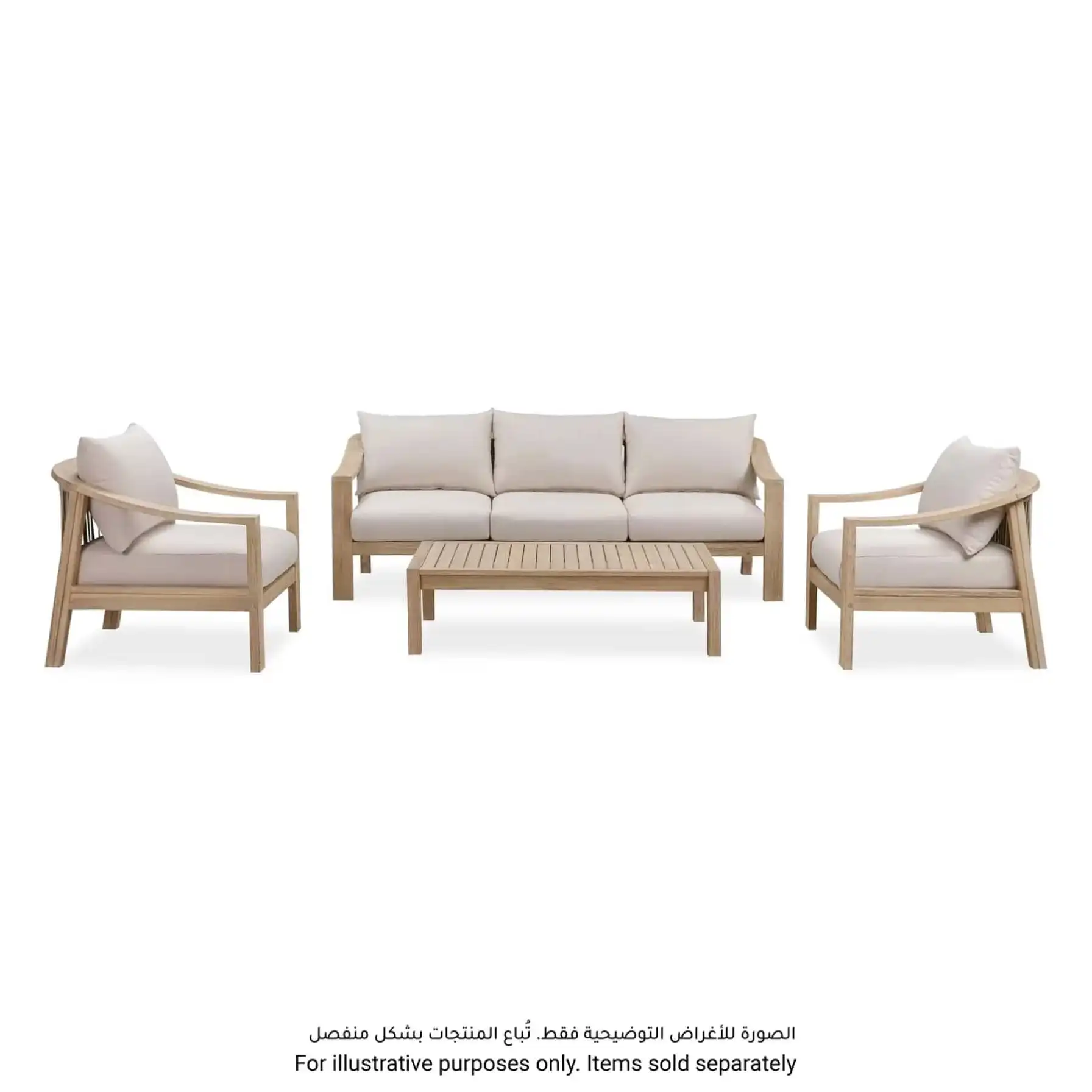 Sycamore Single-Seater Acacia & Rope Outdoor Sofa (80 x 78 x 83 cm)