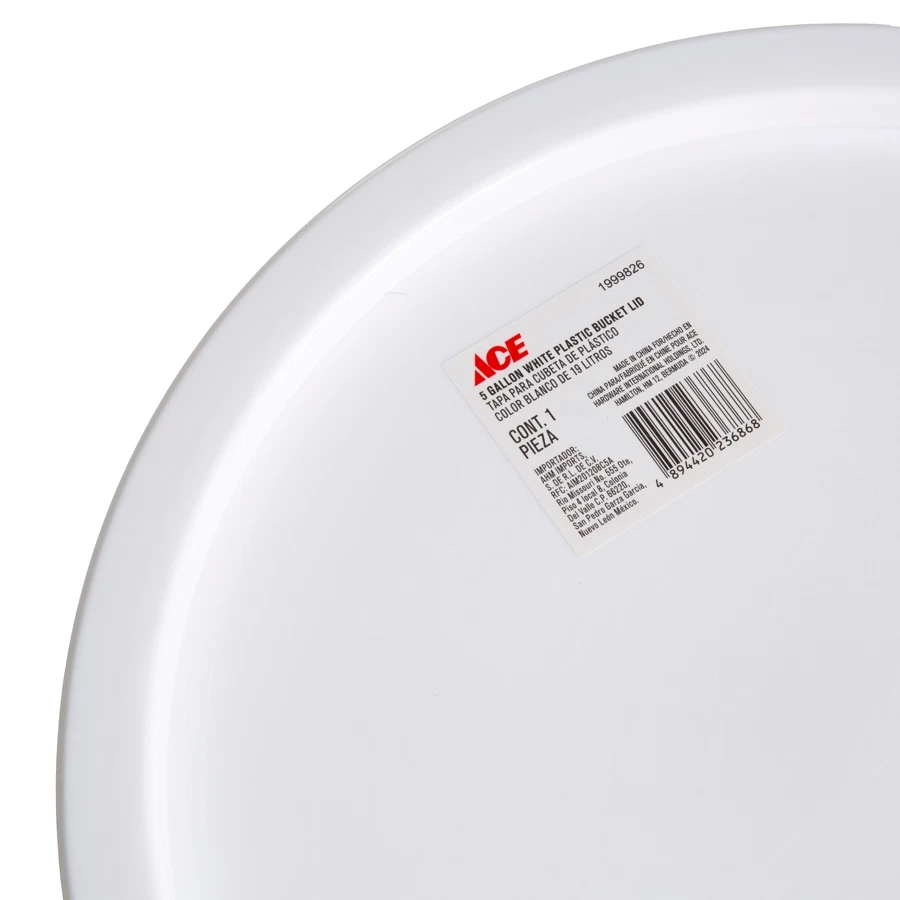 Ace 20-Liter Plastic Bucket Lid (White)