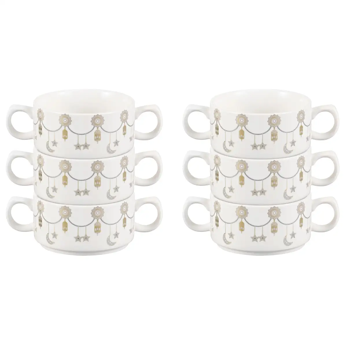 Orchid Soup Set (White, 16 Pc.)