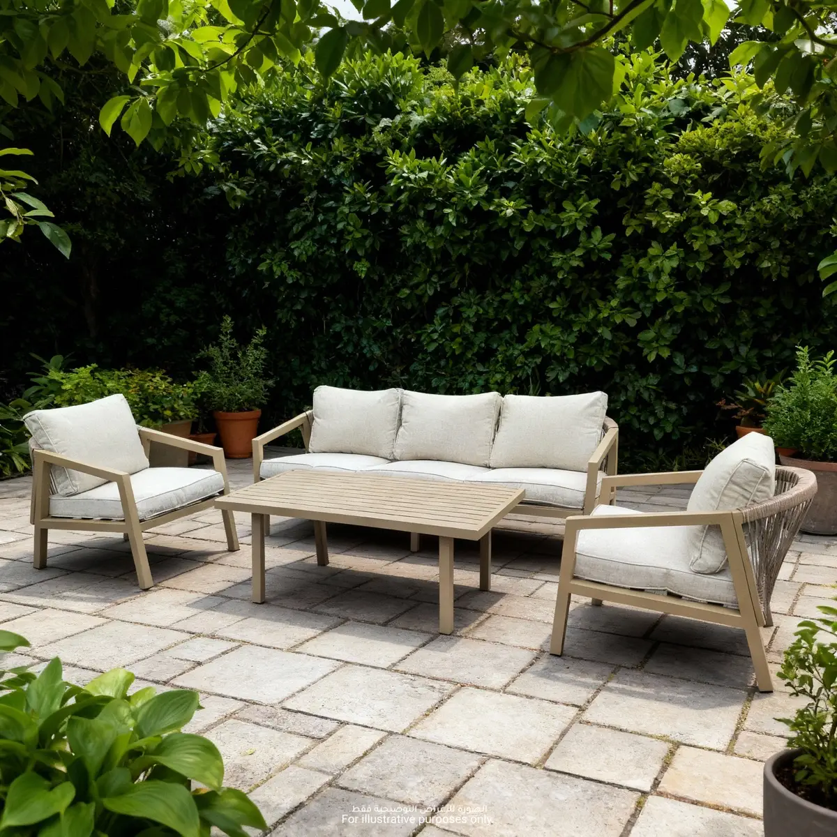 Sydney 5-Seater Aluminum Wicker Outdoor Sofa Set (188 x 83 x 70 cm)