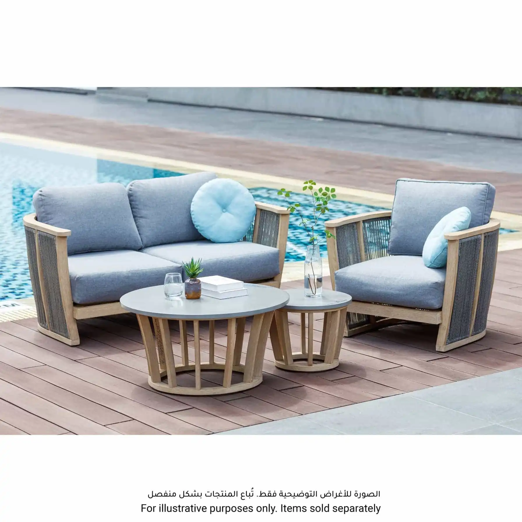 Forest Single-Seater Acacia Wood & Rope Sofa (83 x 80 x 63.5 cm)