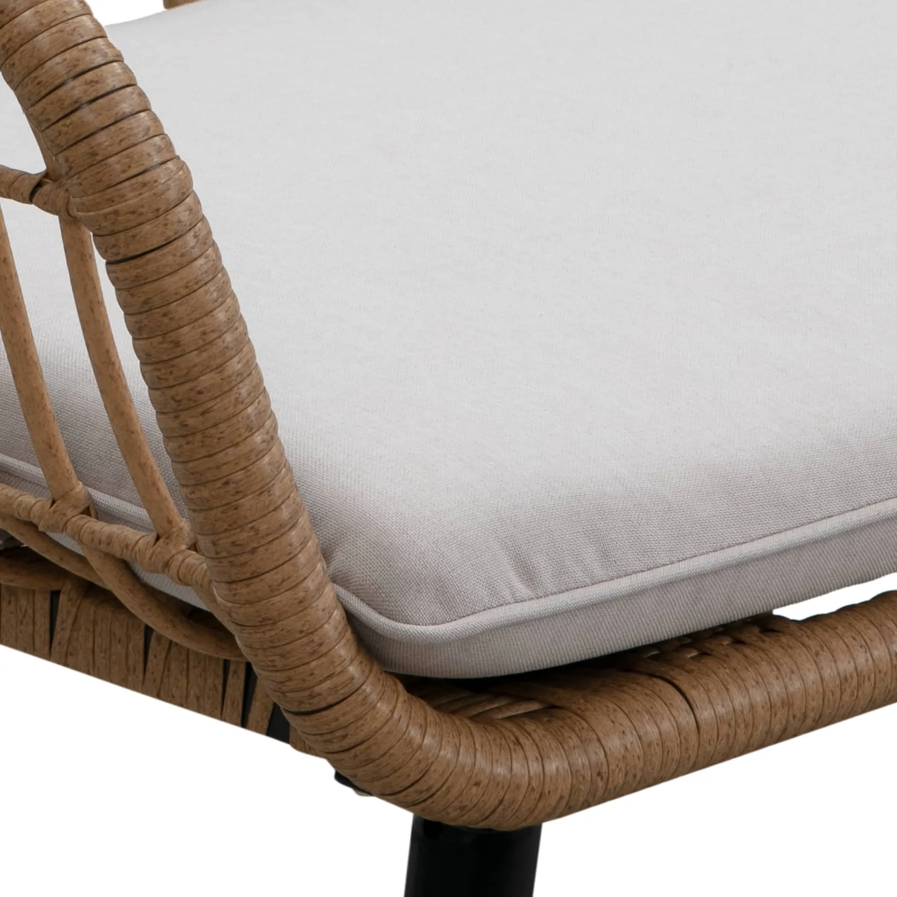 Cocoon 2-Seater Steel Wicker Sofa W/Cushion (129 x 68 x 78 cm)