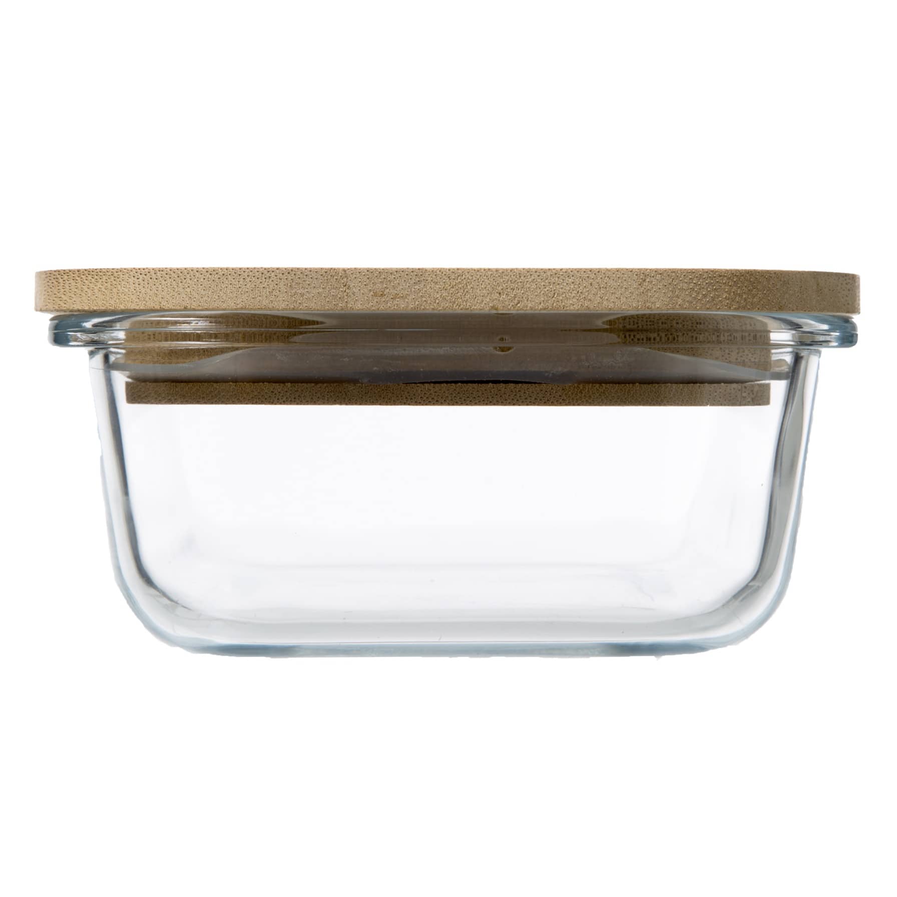 5Five Glass & Bamboo Rectangle Storage Box (560 ml)