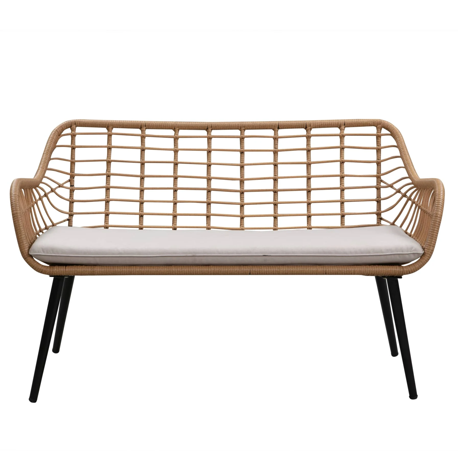 Cocoon 2-Seater Steel Wicker Sofa W/Cushion (129 x 68 x 78 cm)