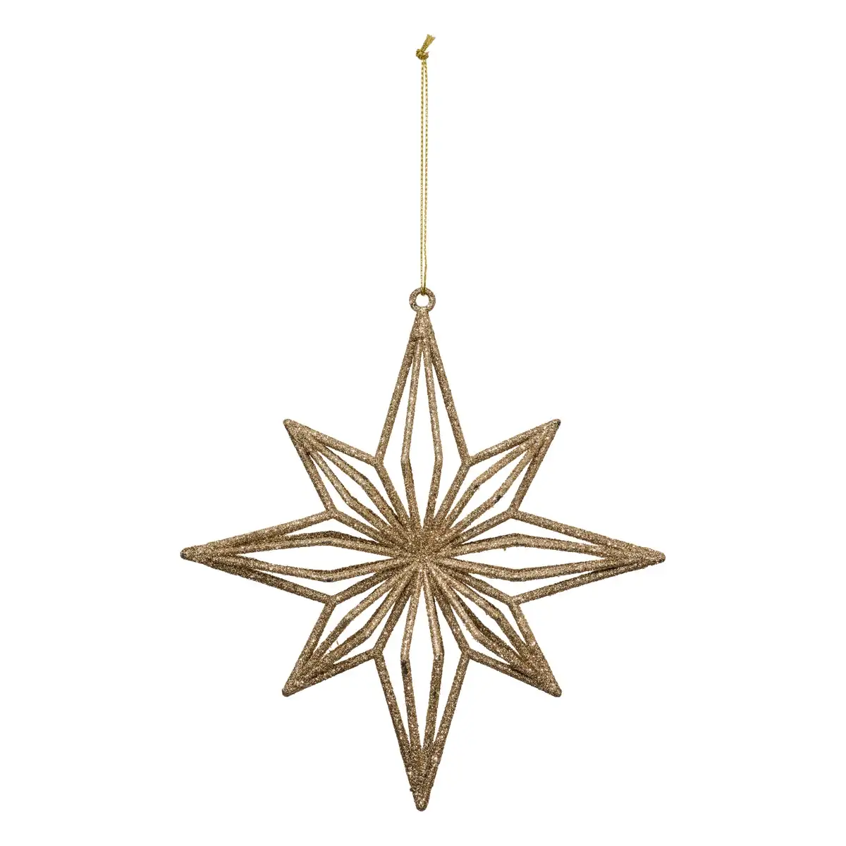Christmas Ornament Plastic Nord Star (Gold, L 15.7 x W 2.3 x H 16.8 cm, 2 Pc.)