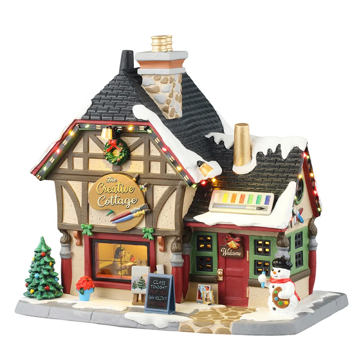 Lemax The Creative Cottage W/Adaptor (Multicolor, L 19 x W 13 x H 17.9 cm)