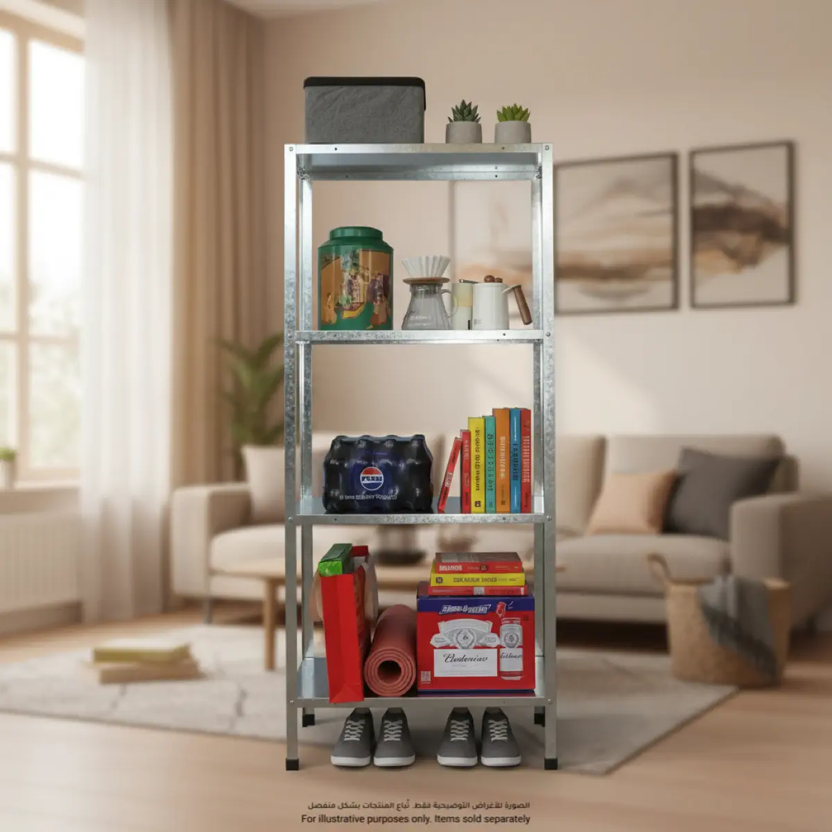 Galvanized Bolt Steel Shelf (4 Layer, 60 x 27 x 140 cm)