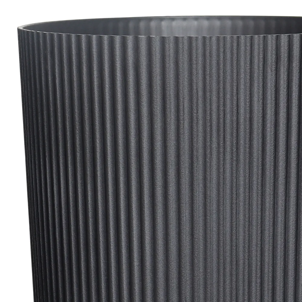Verve Raised Cylinder Plastic Pot (30 cm, Black)