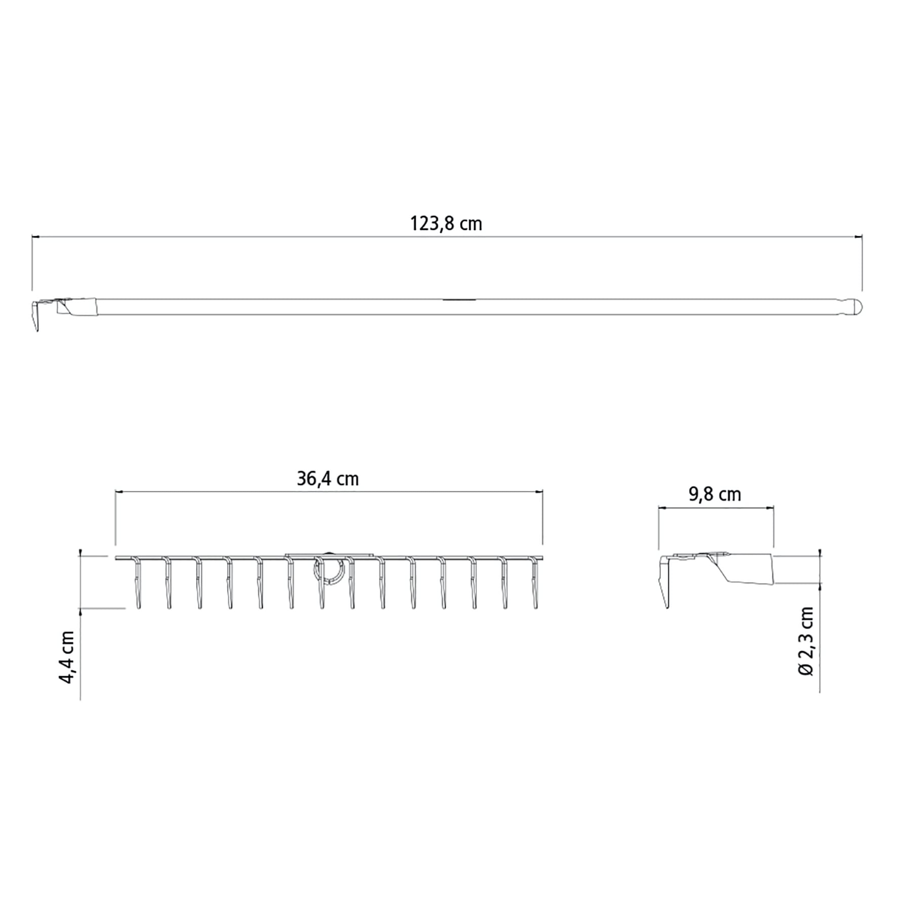 Tramontina Steel Garden Rake W/14 Teeth (120 cm)