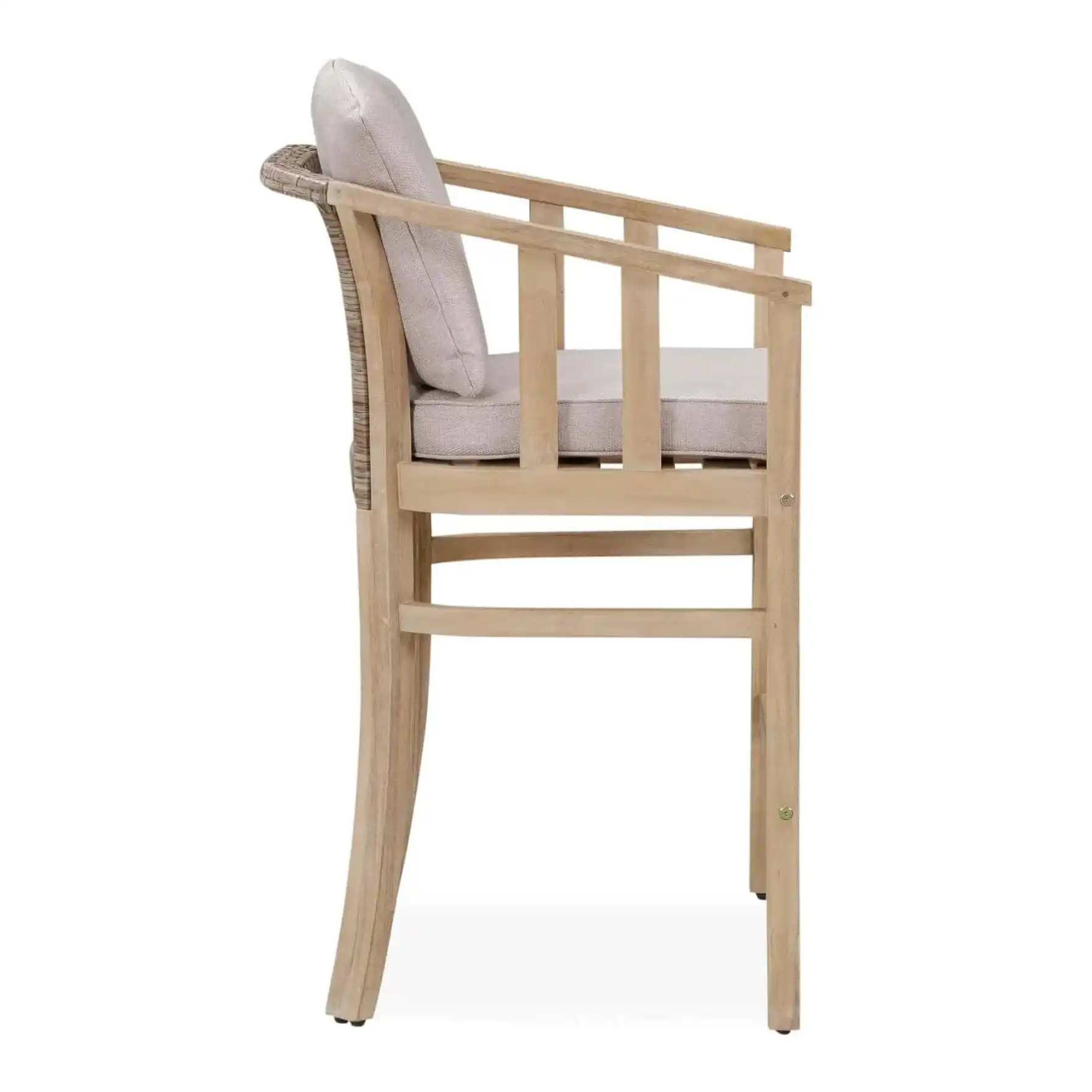Ashmore Classic Acacia Wood & Wicker Bar Chair (55.5 x 58 x 93.5 cm, 2 Pc.)