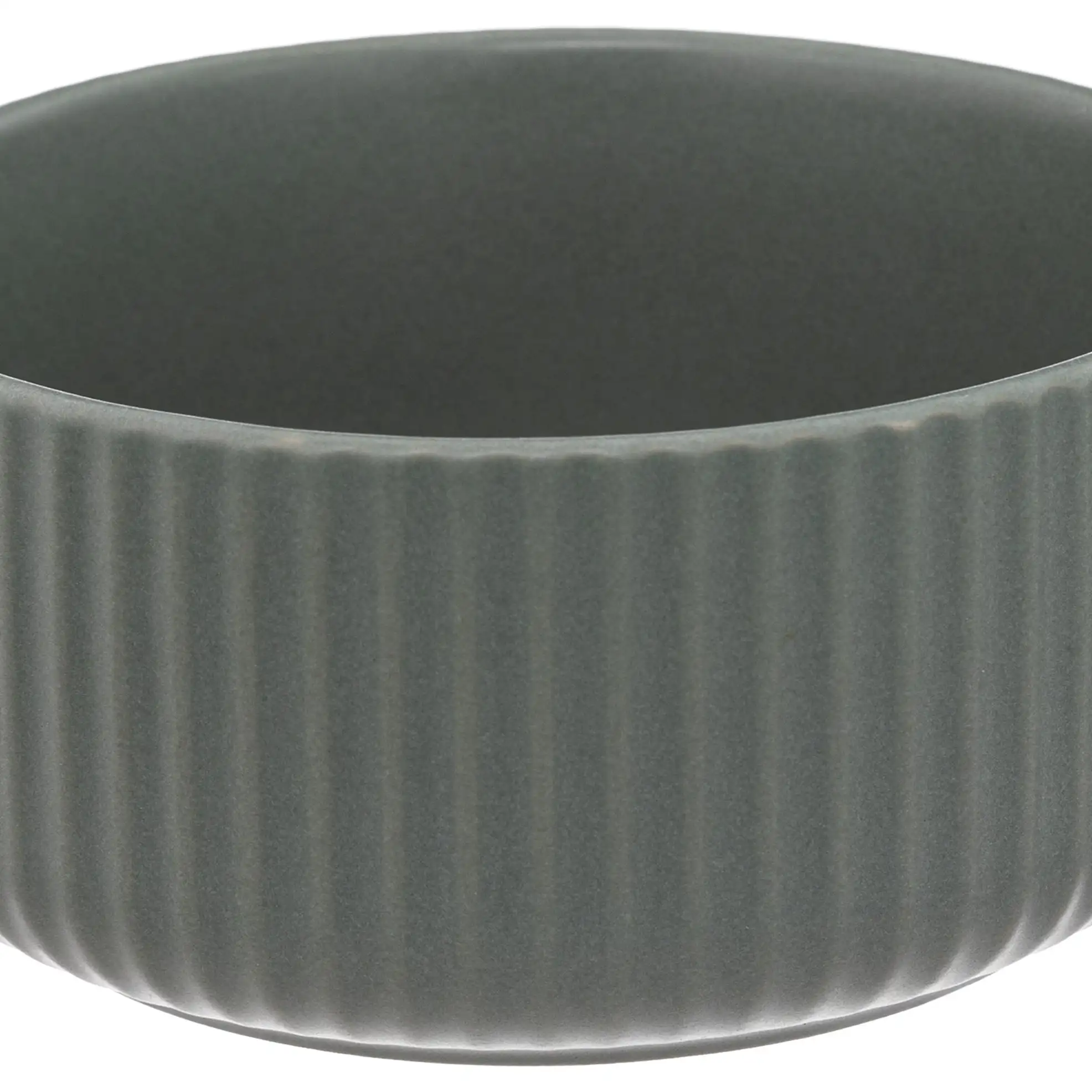 SG Ribbed Earthenware Bowl (800 ml, Green)