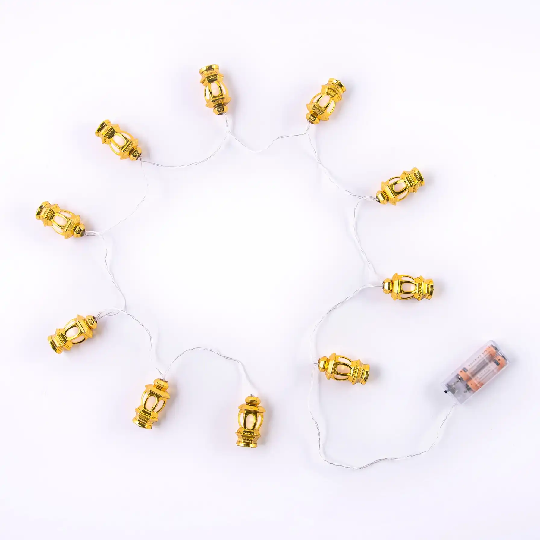Hilalful Battery-Operated LED Lantern String Light (1.6 m, Warm White)